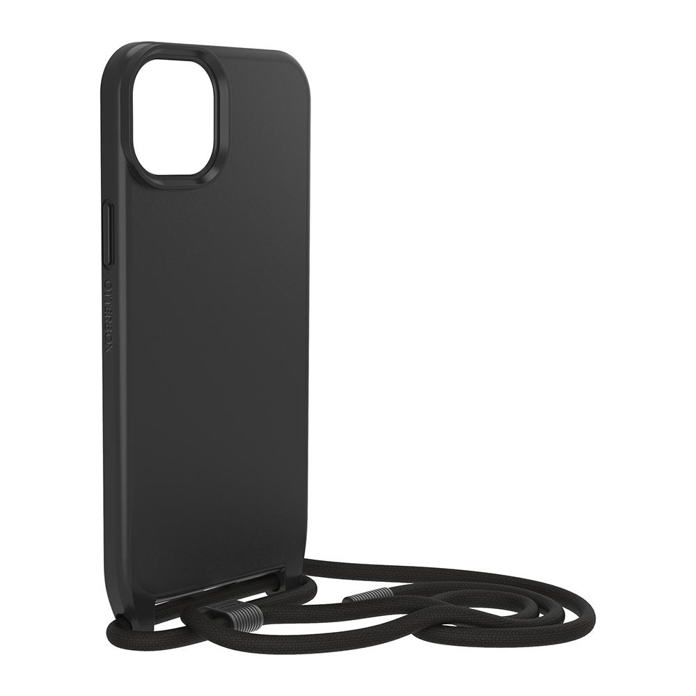 【OtterBox】OtterBox  iPhone 15 Plus 6.7吋 ReactNecklace 簡約掛繩輕透防摔殼(黑)