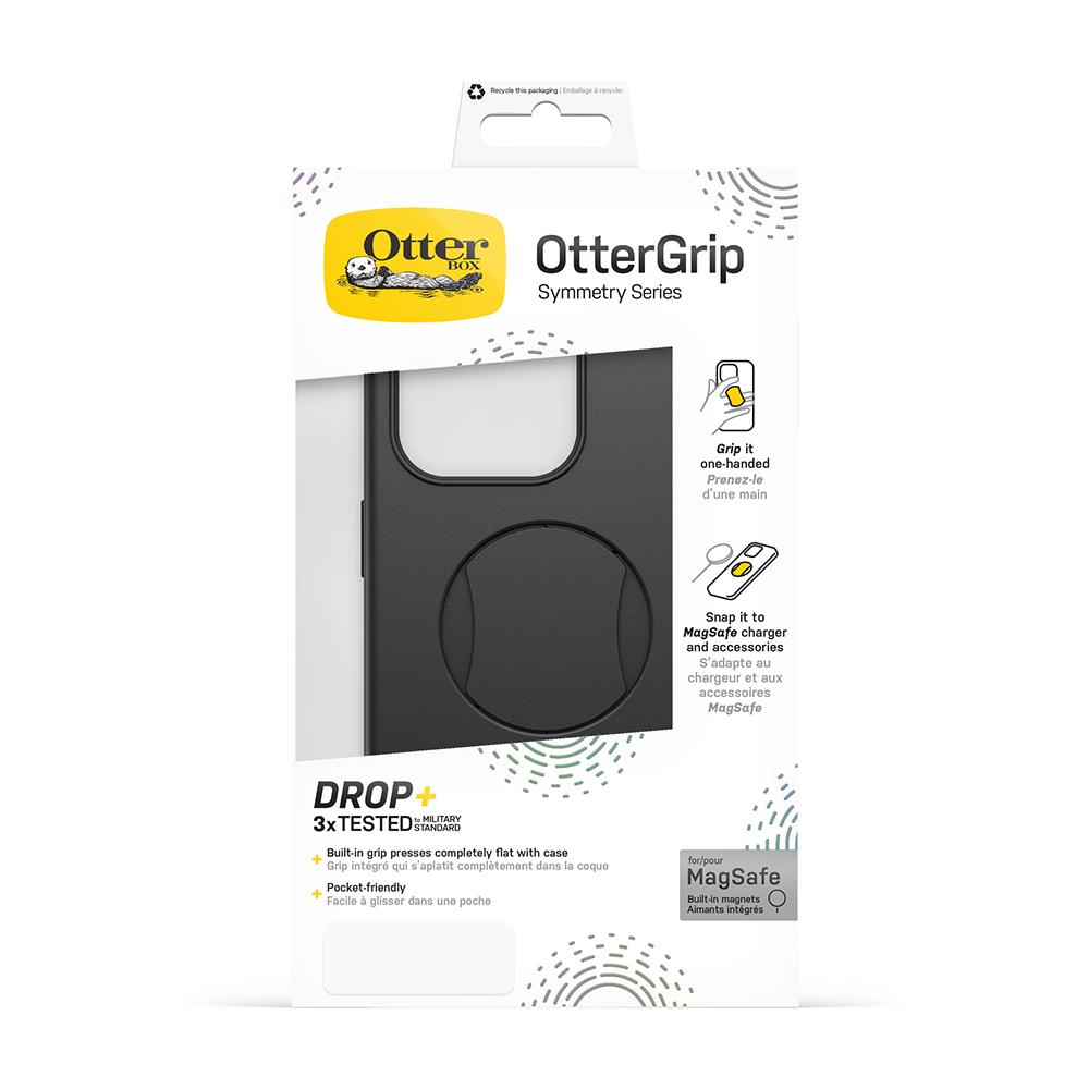 【OtterBox】OtterBox  iPhone 15 Pro 6.1吋 OtterGrip Symmetry 炫彩幾何保護殼-黑(支援MagSafe)