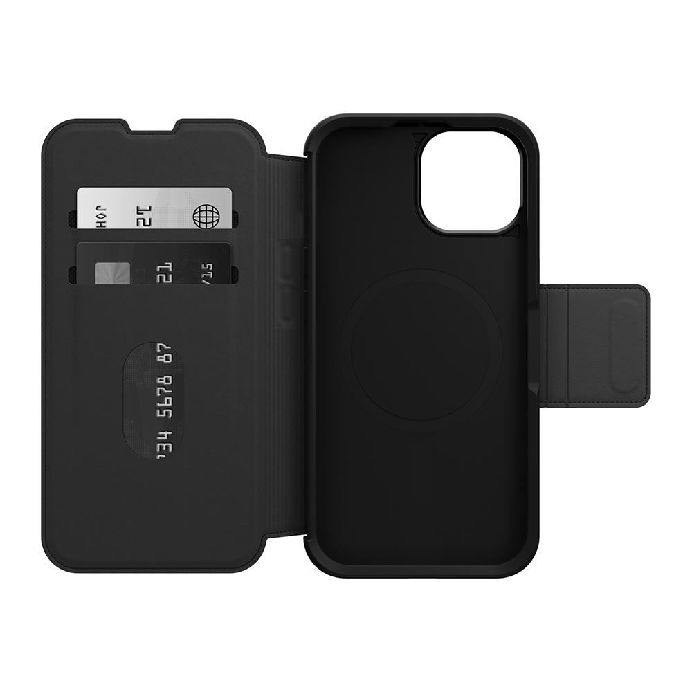 【OtterBox】OtterBox  iPhone 15 6.1吋 Strada 步道者系列真皮掀蓋保護殼-黑(支援MagSafe)