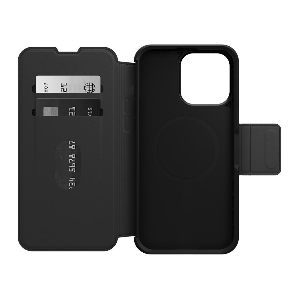 【OtterBox】OtterBox  iPhone 15 Pro Max 6.7吋 Strada 步道者系列真皮掀蓋保護殼-黑(支援MagSafe)