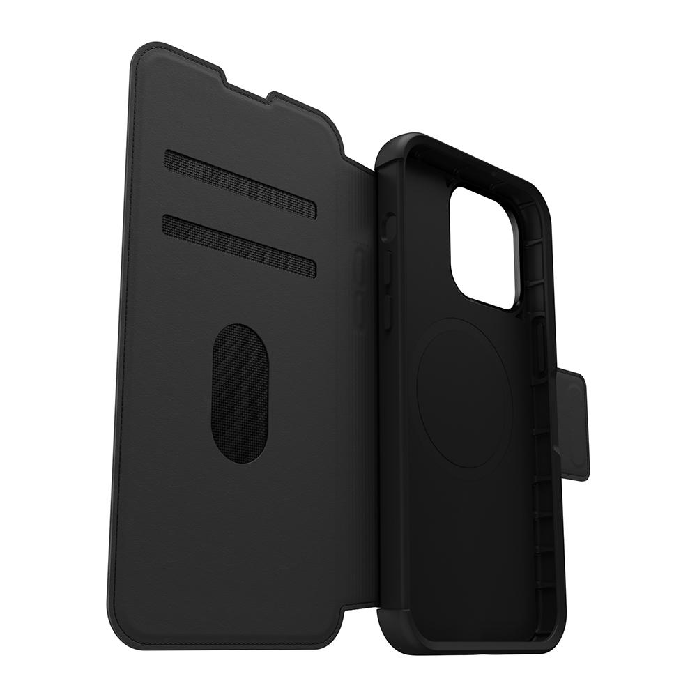 【OtterBox】OtterBox  iPhone 15 Pro Max 6.7吋 Strada 步道者系列真皮掀蓋保護殼-黑(支援MagSafe)