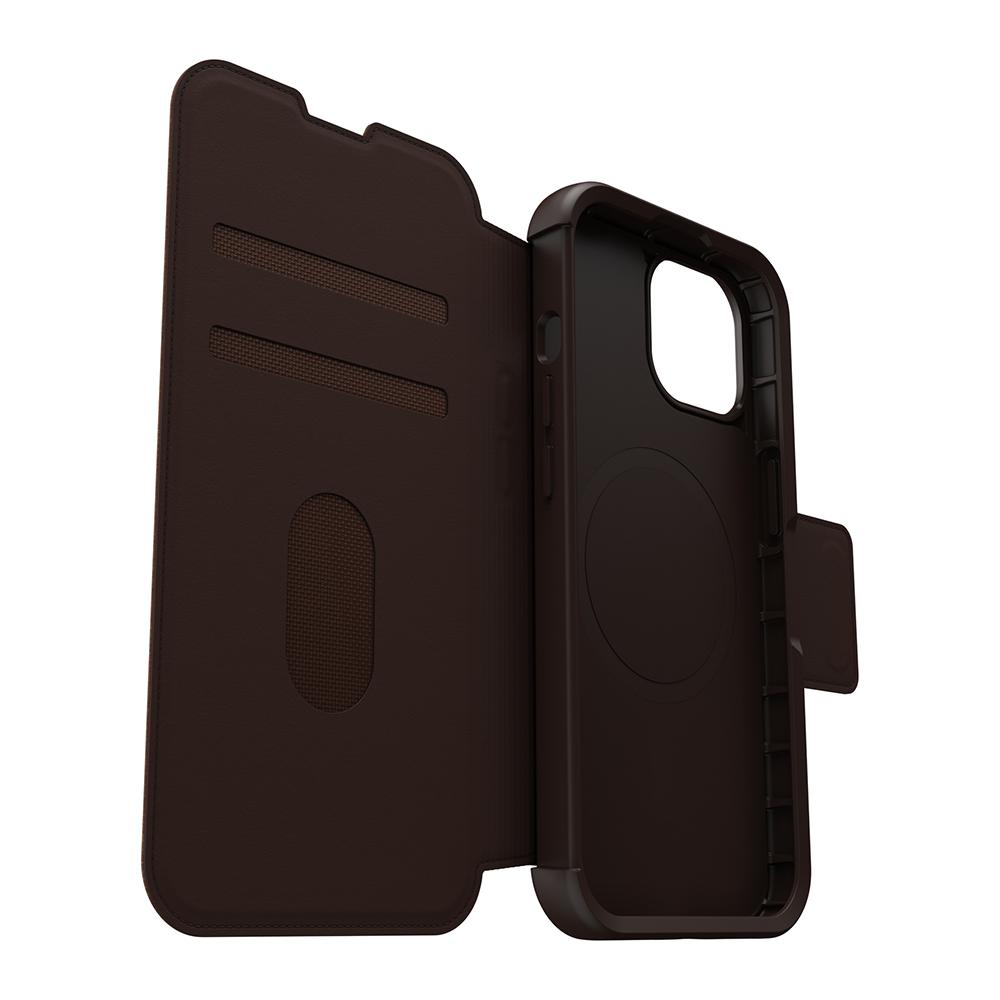 【OtterBox】OtterBox  iPhone 15 6.1吋 Strada 步道者系列真皮掀蓋保護殼-棕(支援MagSafe)