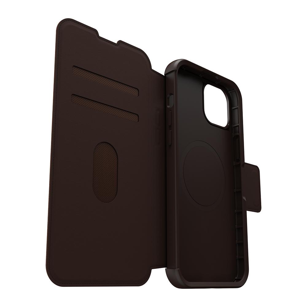 【OtterBox】OtterBox  iPhone 15 Plus 6.7吋 Strada 步道者系列真皮掀蓋保護殼-棕(支援MagSafe)