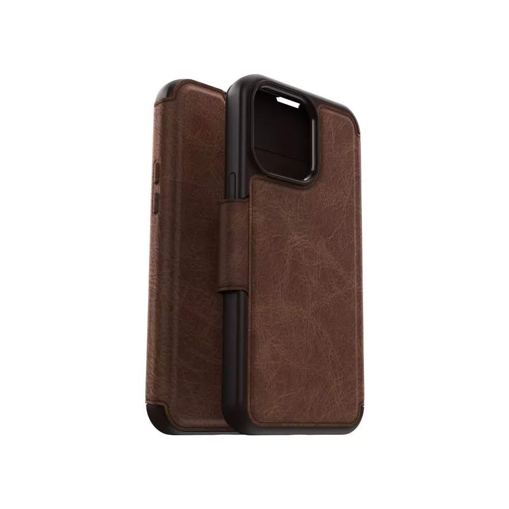 【OtterBox】OtterBox  iPhone 15 Pro Max 6.7吋 Strada 步道者系列真皮掀蓋保護殼-棕(支援MagSafe)