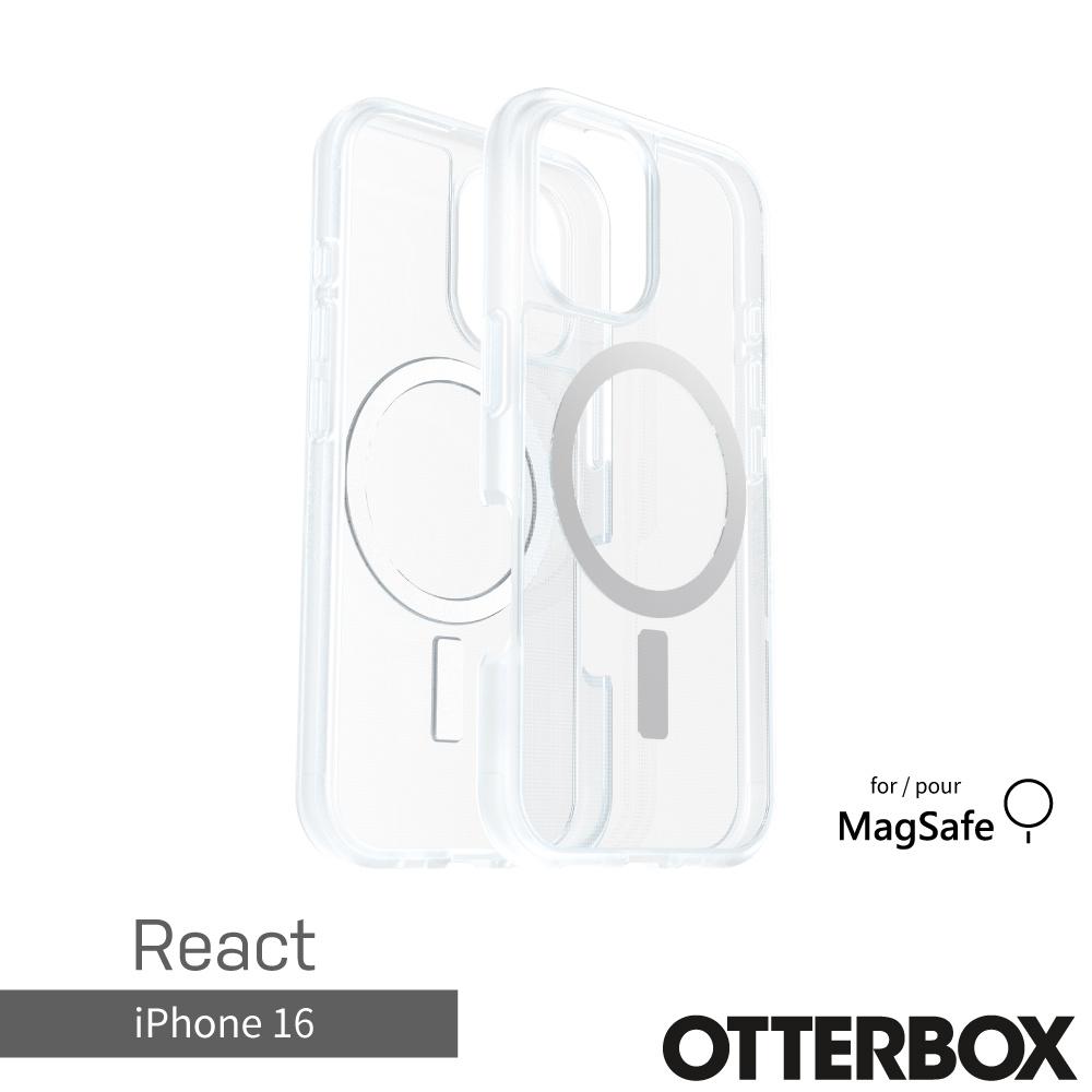 【OtterBox】iPhone 16 6.1吋 React 輕透防摔殼-透明(支援MagSafe)