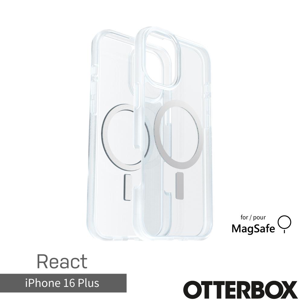 【OtterBox】iPhone 16 Plus 6.7吋 React 輕透防摔殼-透明(支援MagSafe)