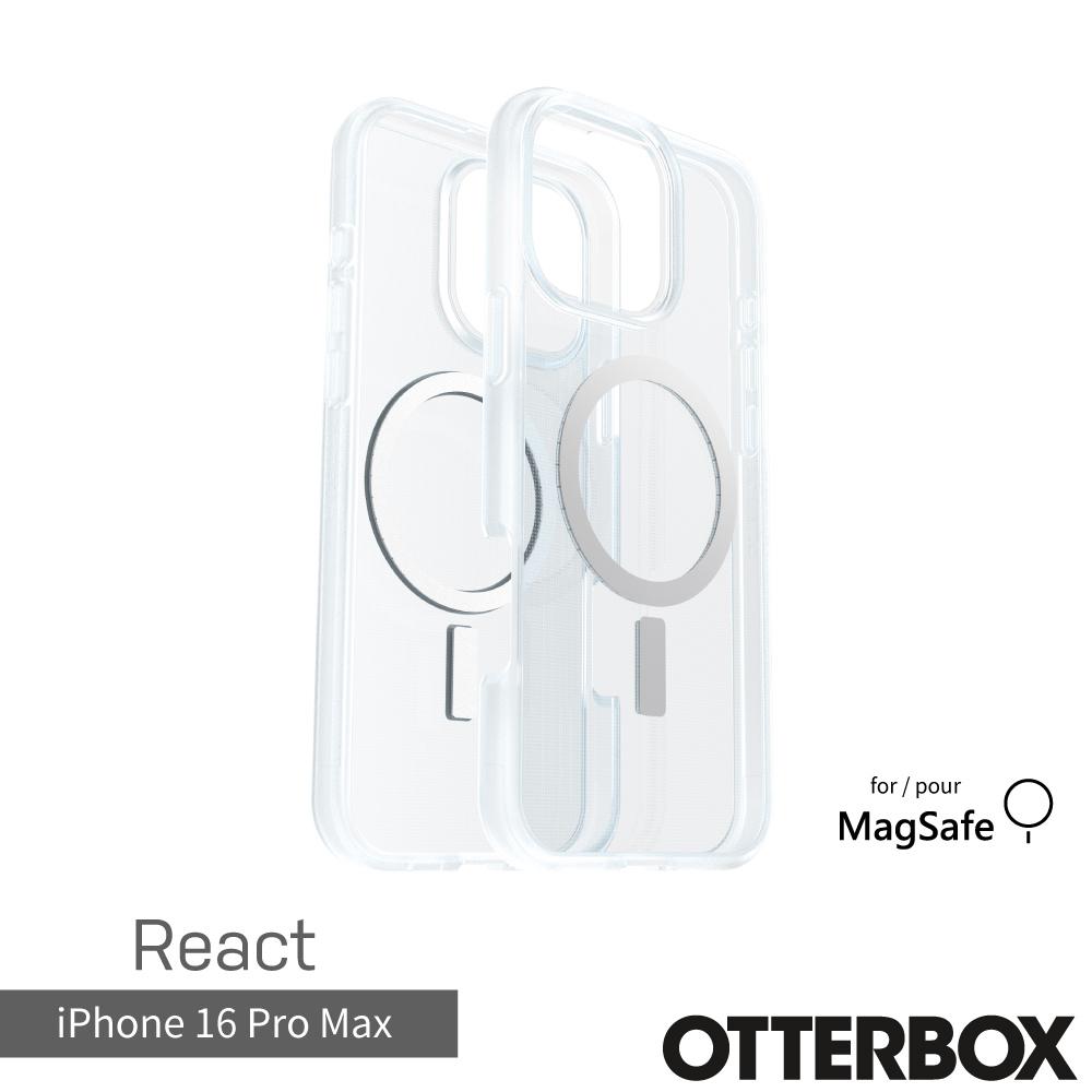 【OtterBox】iPhone 16 Pro Max 6.9吋 React 輕透防摔殼-透明(支援MagSafe)