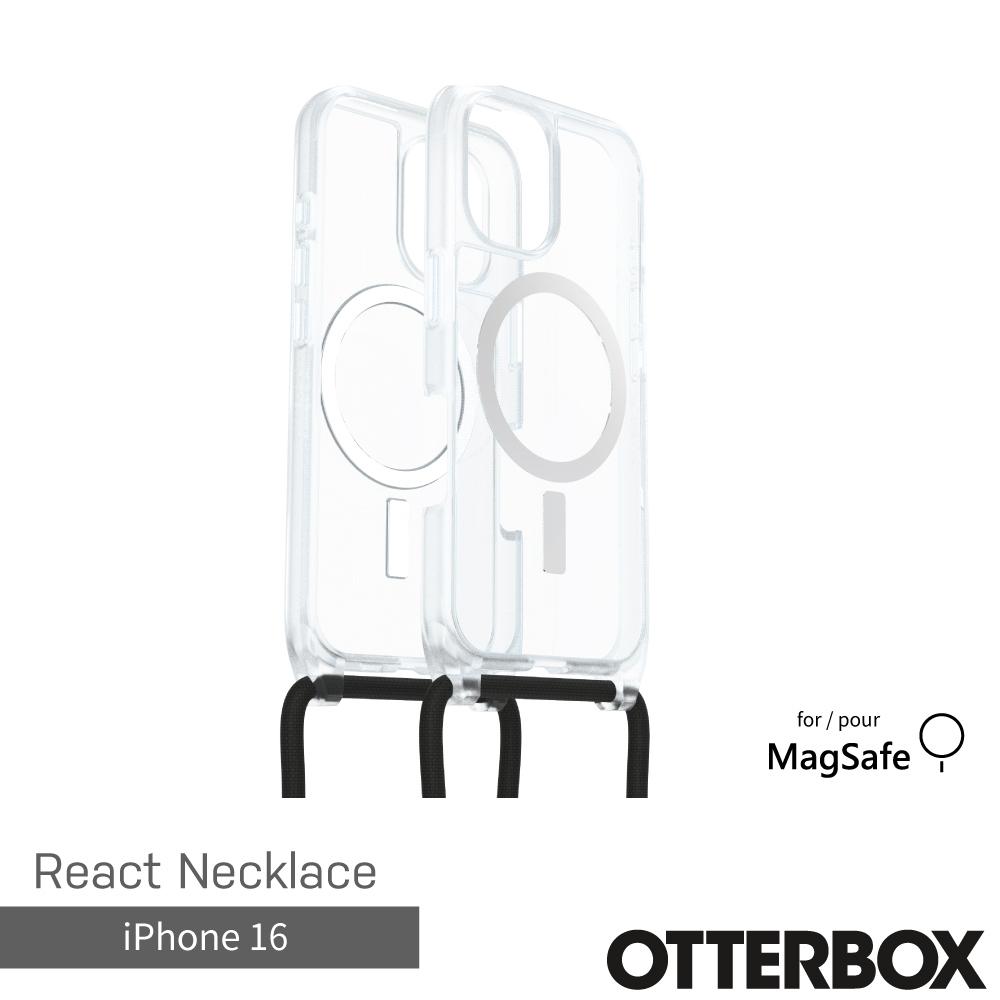 【OtterBox】iPhone 16 6.1吋 ReactNecklace 簡約掛繩輕透防摔殼-透(支援MagSafe)