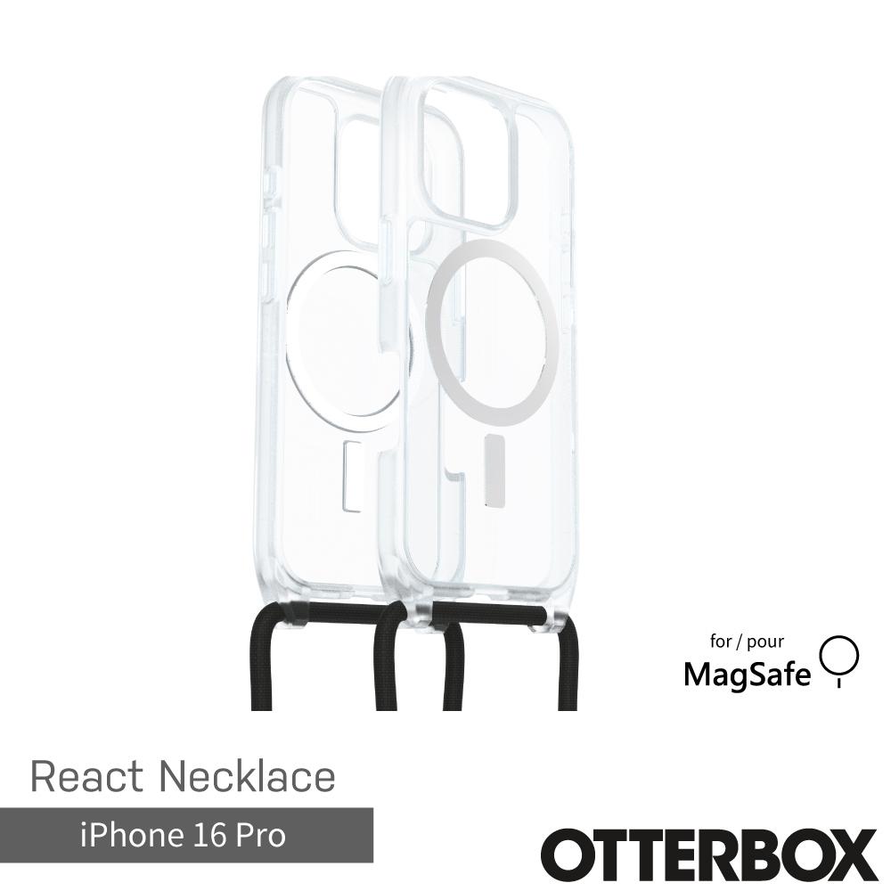 【OtterBox】iPhone 16 Pro 6.3吋 ReactNecklace 簡約掛繩輕透防摔殼-透(支援MagSafe)