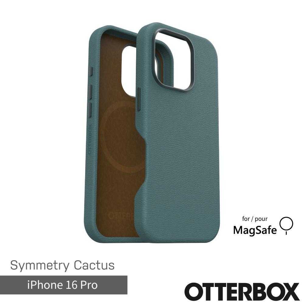 【OtterBox】iPhone 16 Pro 6.3吋 Symmetry Cactus 炫彩仙人掌皮革保護殼-綠(支援MagSafe)