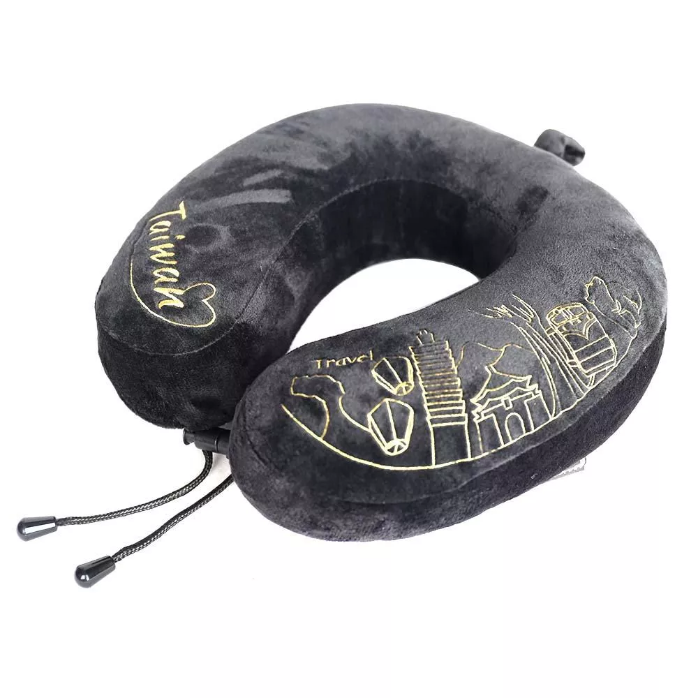 Travelmall 台灣版舒適記憶枕-金色電繡限定款