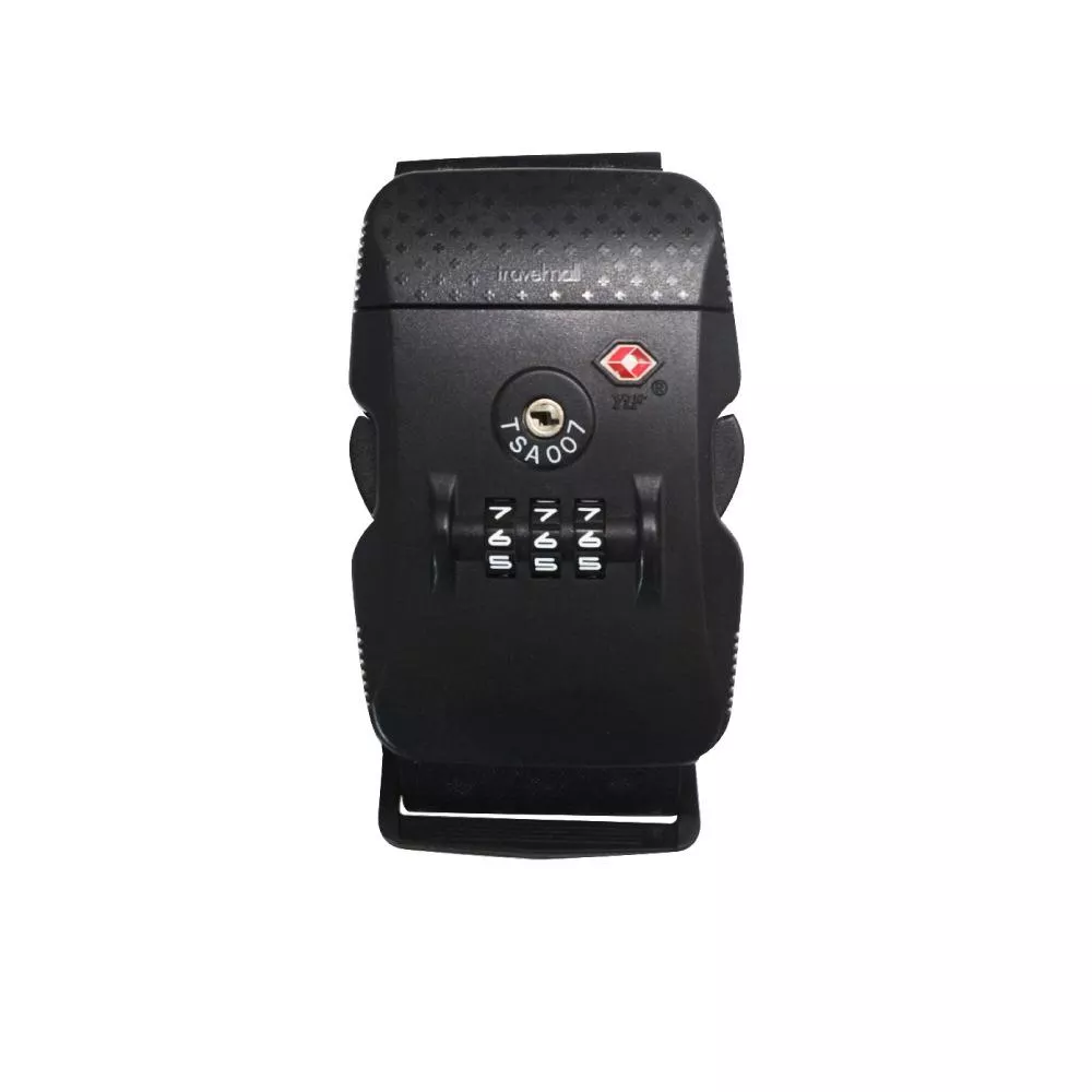 Travelmall 行李箱保護織帶TSA海關鎖 - 黑