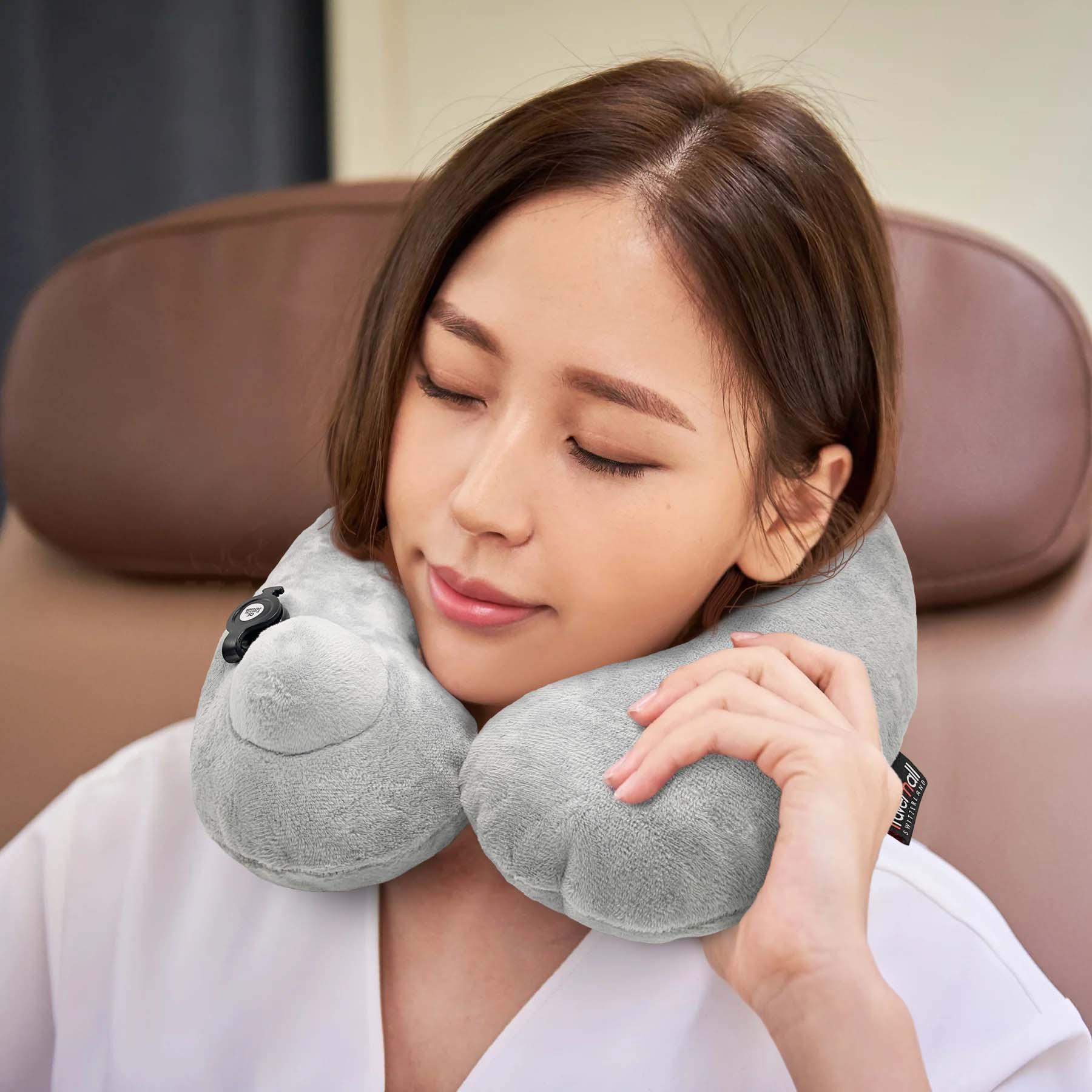Travelmall 簡約版手動充氣枕-灰