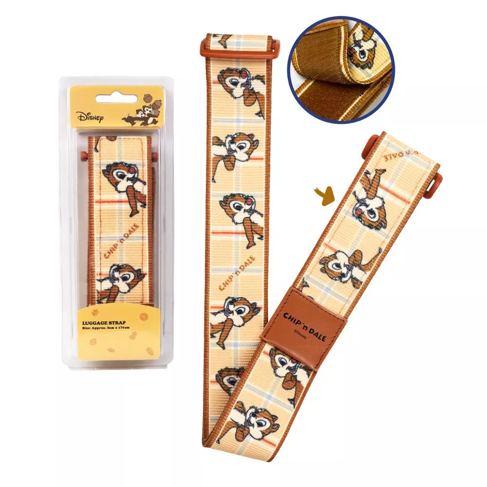 EverWin 迪士尼正版授權_Disney_奇奇蒂蒂魔鬼貼行李束帶 (棕)