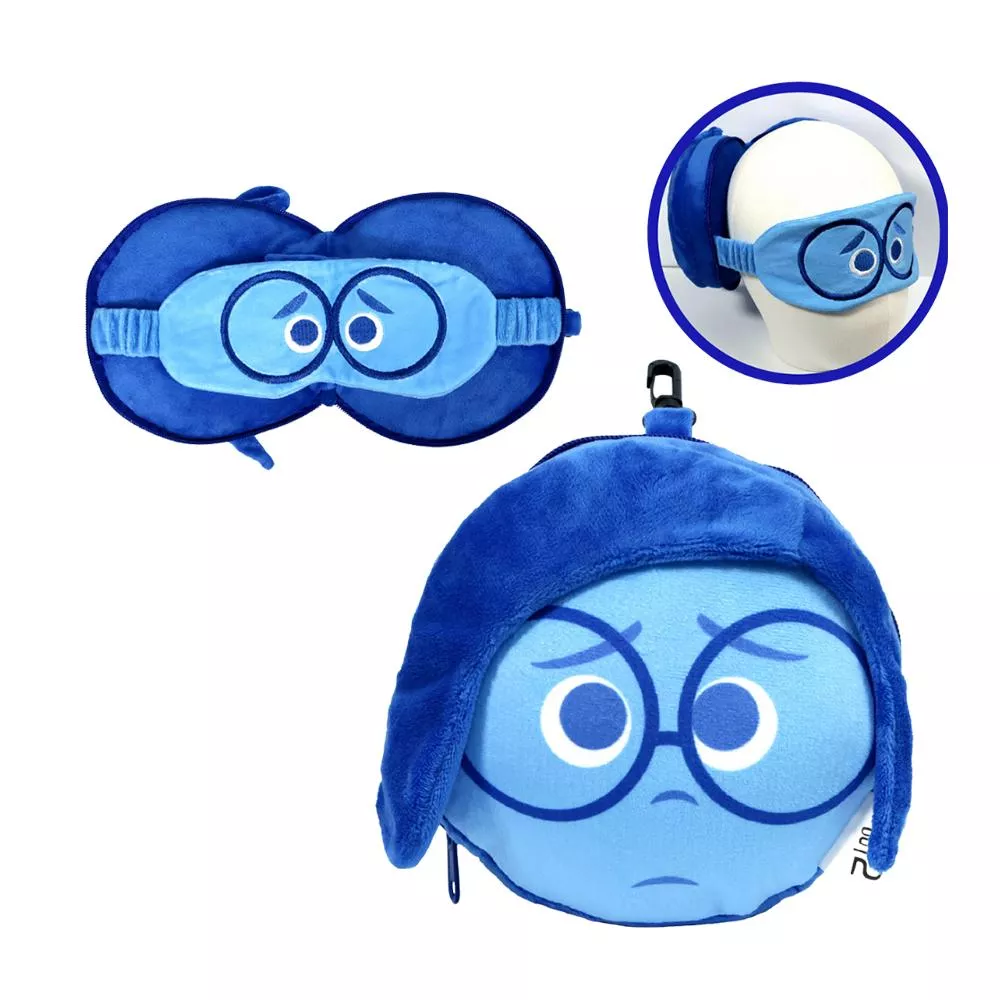 EverWin 迪士尼正版授權_腦筋急轉彎_2in1眼罩+枕頭 (憂憂)