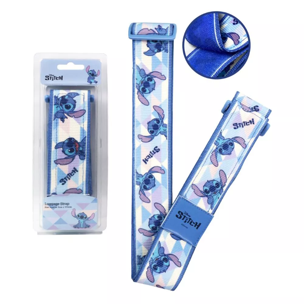 EverWin 迪士尼正版授權_史迪奇_魔鬼貼行李束帶 (藍)