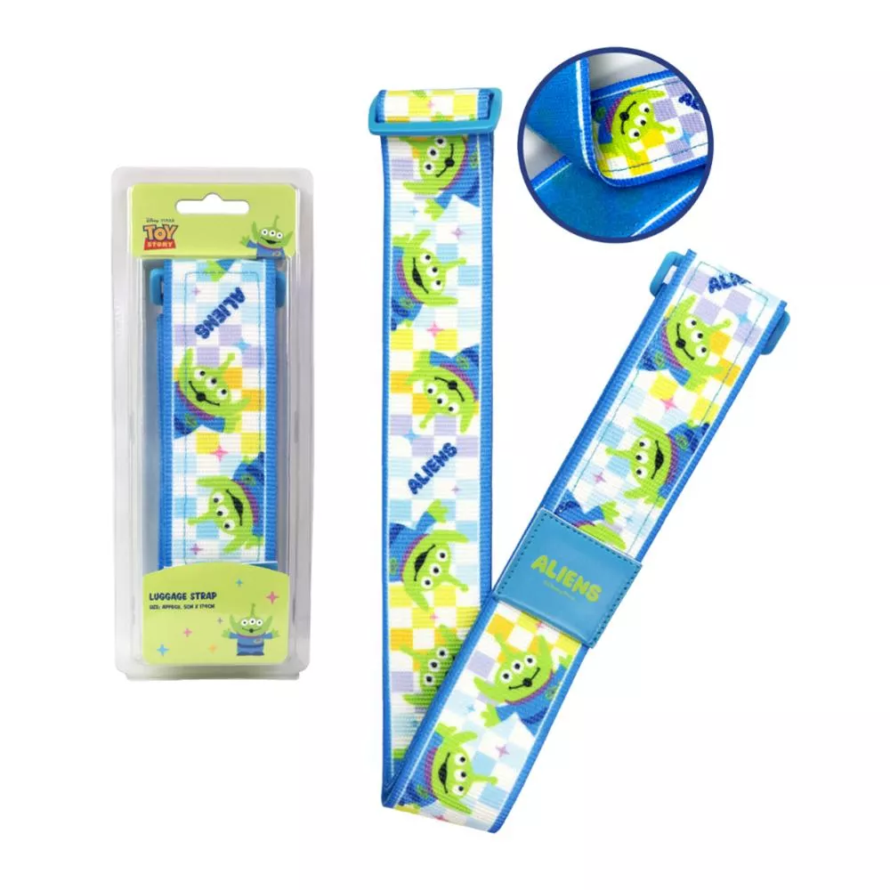 EverWin 迪士尼正版授權_Toy Story_三眼怪魔鬼貼行李束帶 (藍綠)