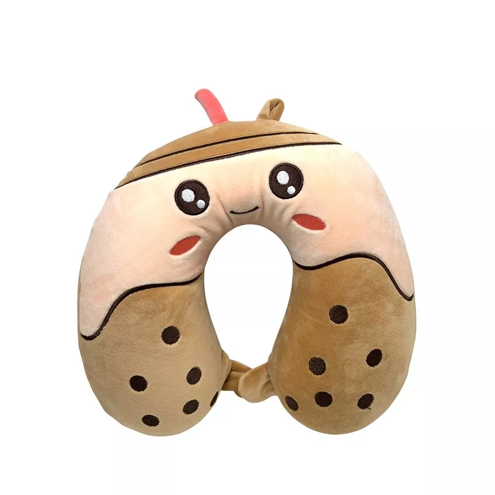 Travelmall 旅行舒適記憶頸枕-珍珠奶茶