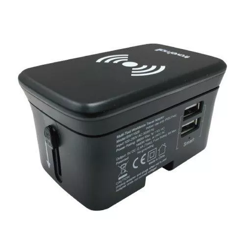 Travelmall 雙USB全球旅行轉換器+10W無線充電板