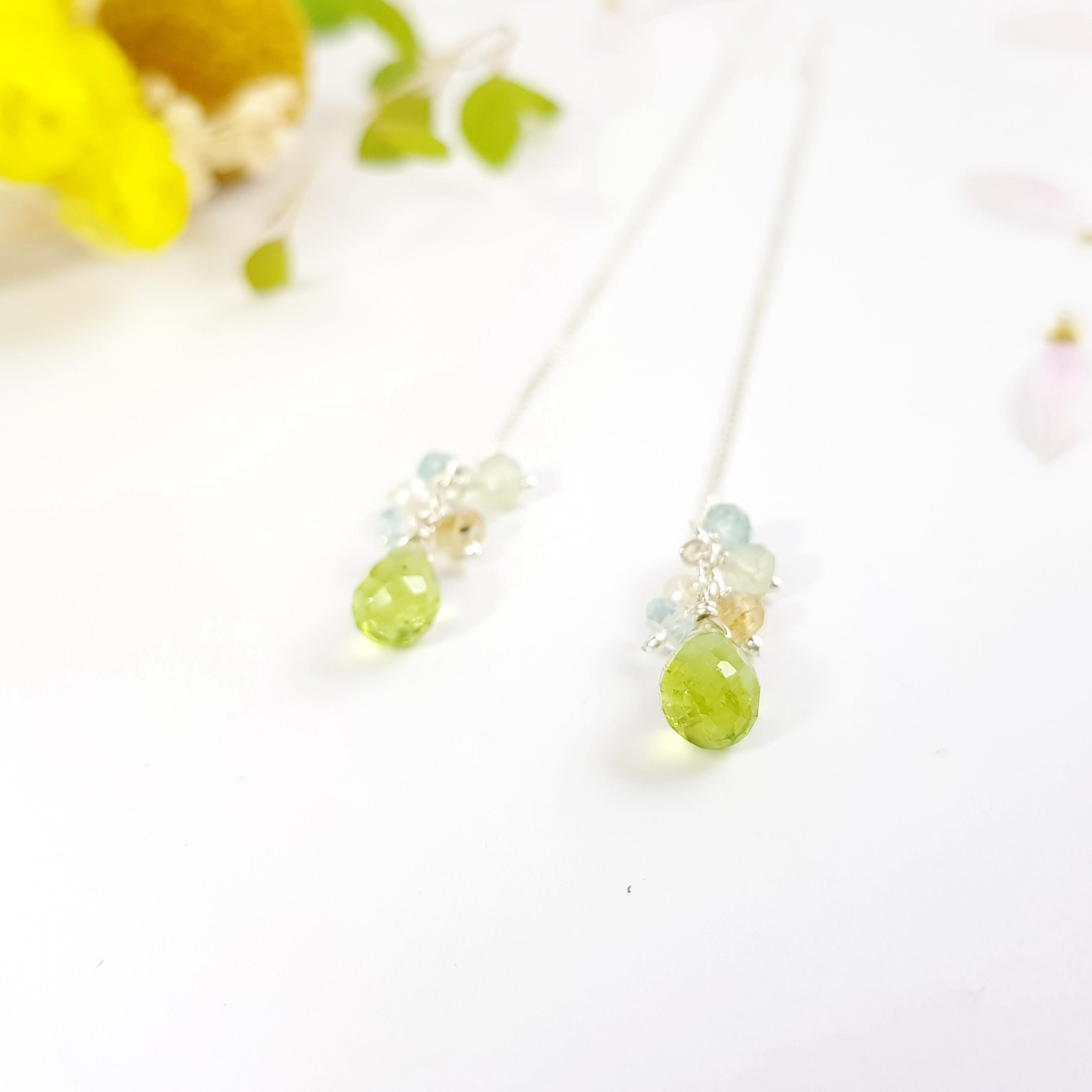 優雅小妞系列 - 春綠橄欖石純銀耳鍊 &lt;8月誕生石&gt; Peridot