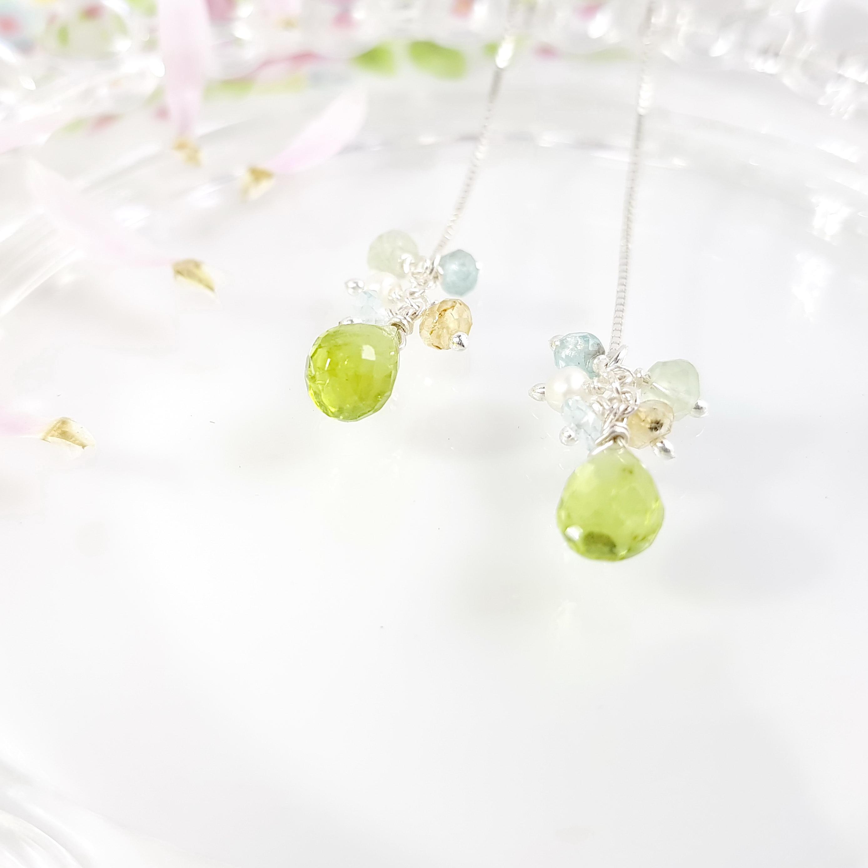 優雅小妞系列 - 春綠橄欖石純銀耳鍊 &lt;8月誕生石&gt; Peridot