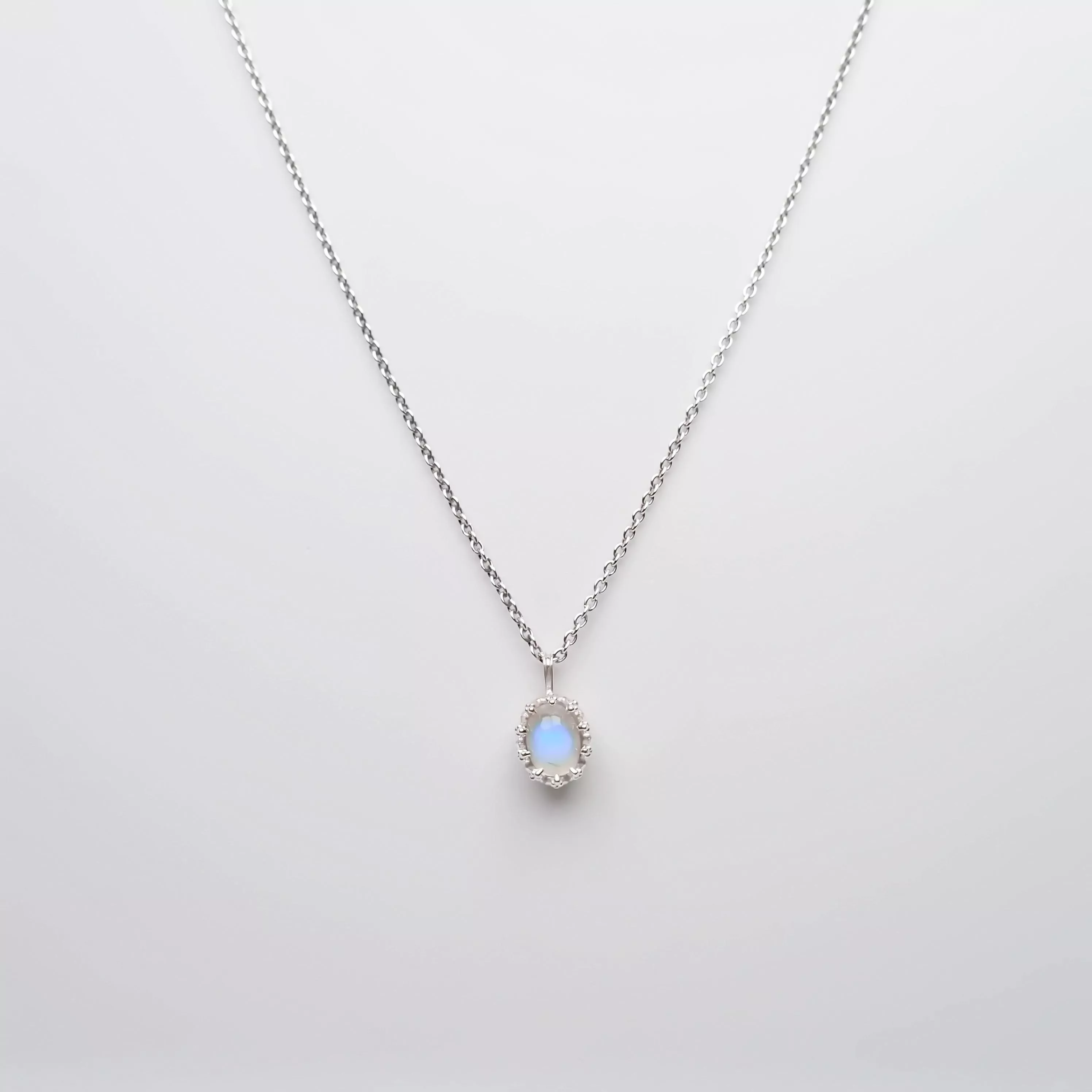 月光石皇冠項鍊925純銀項鍊