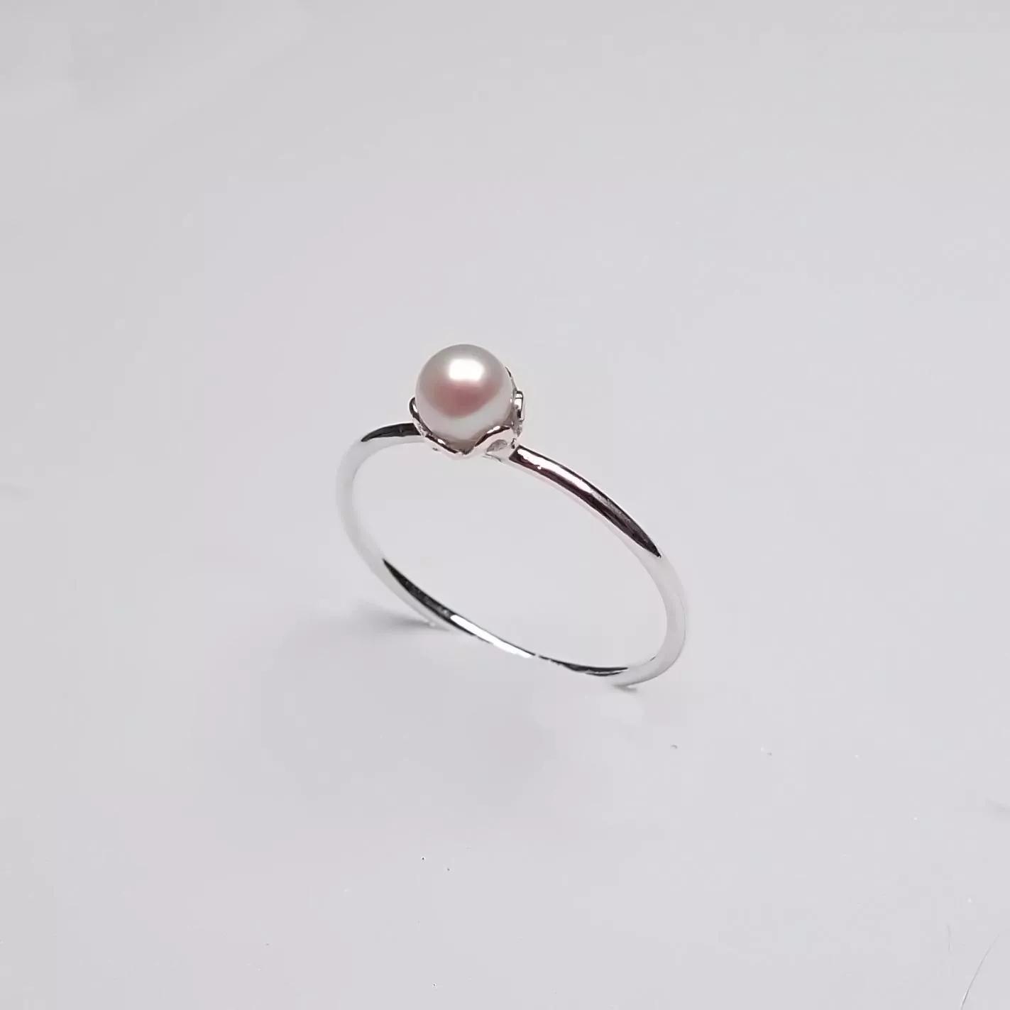 天然珍珠純銀戒指