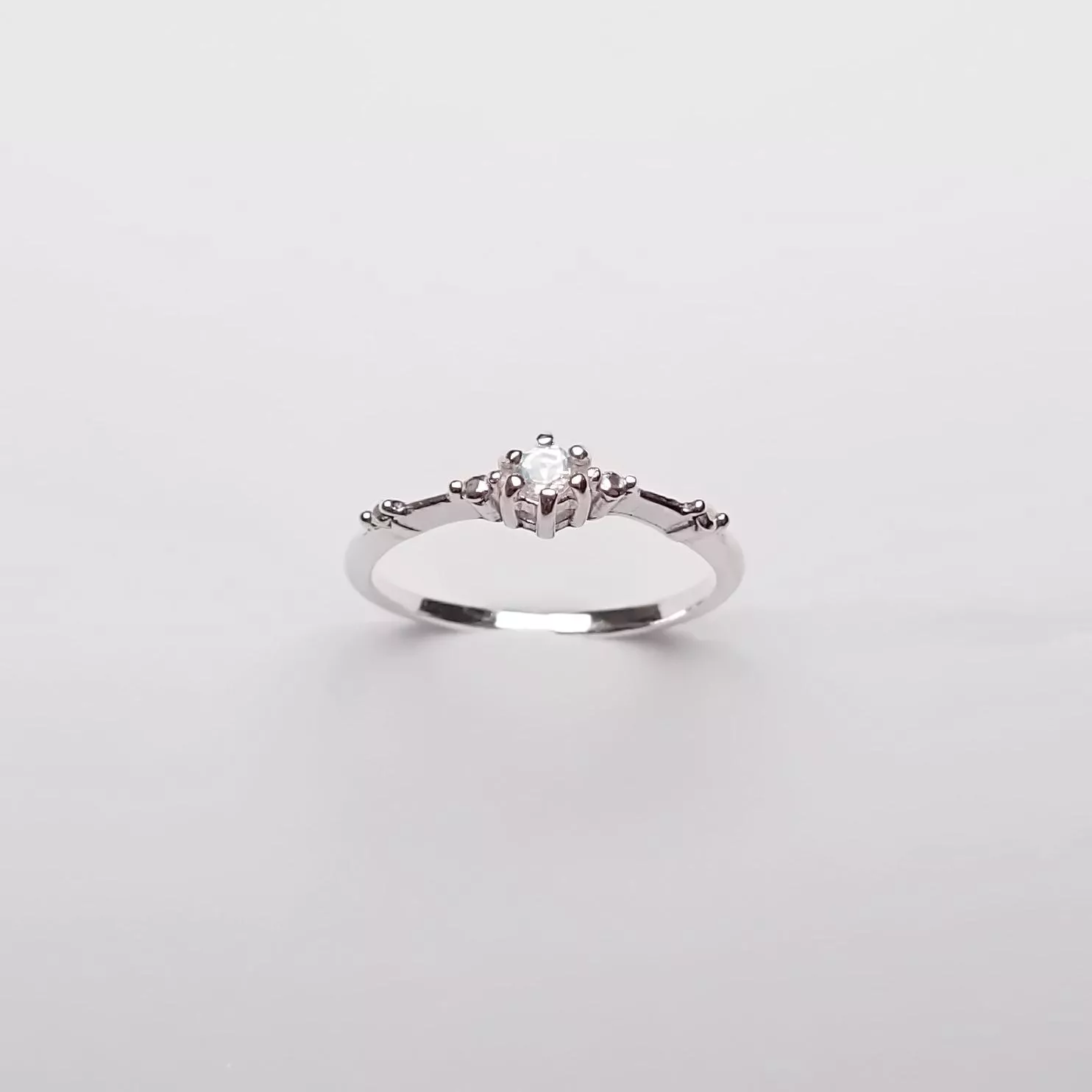 月光石寶石切割純銀戒指