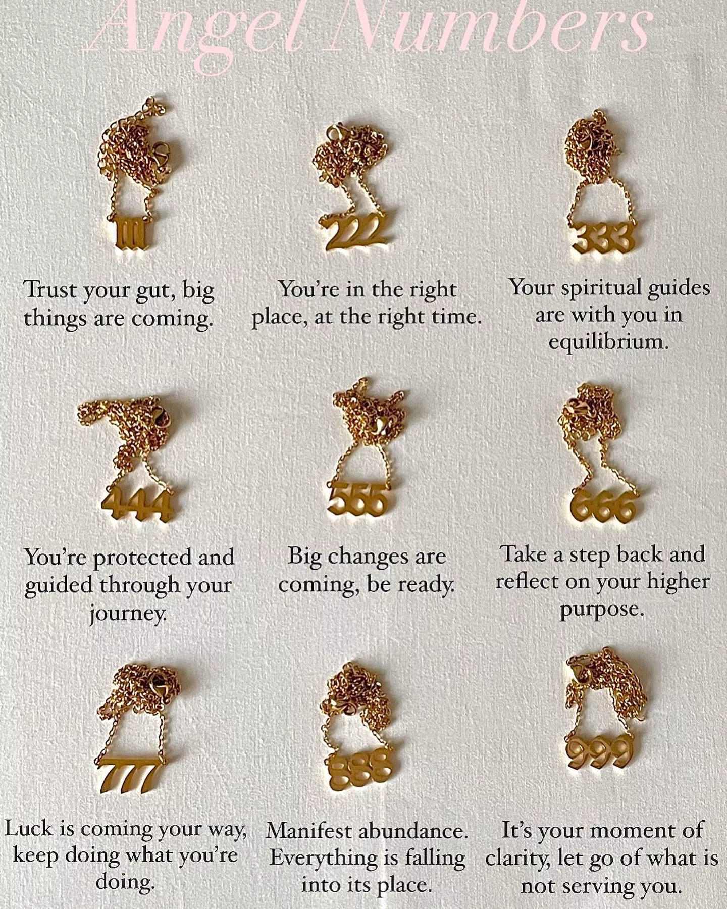 Angel number necklace