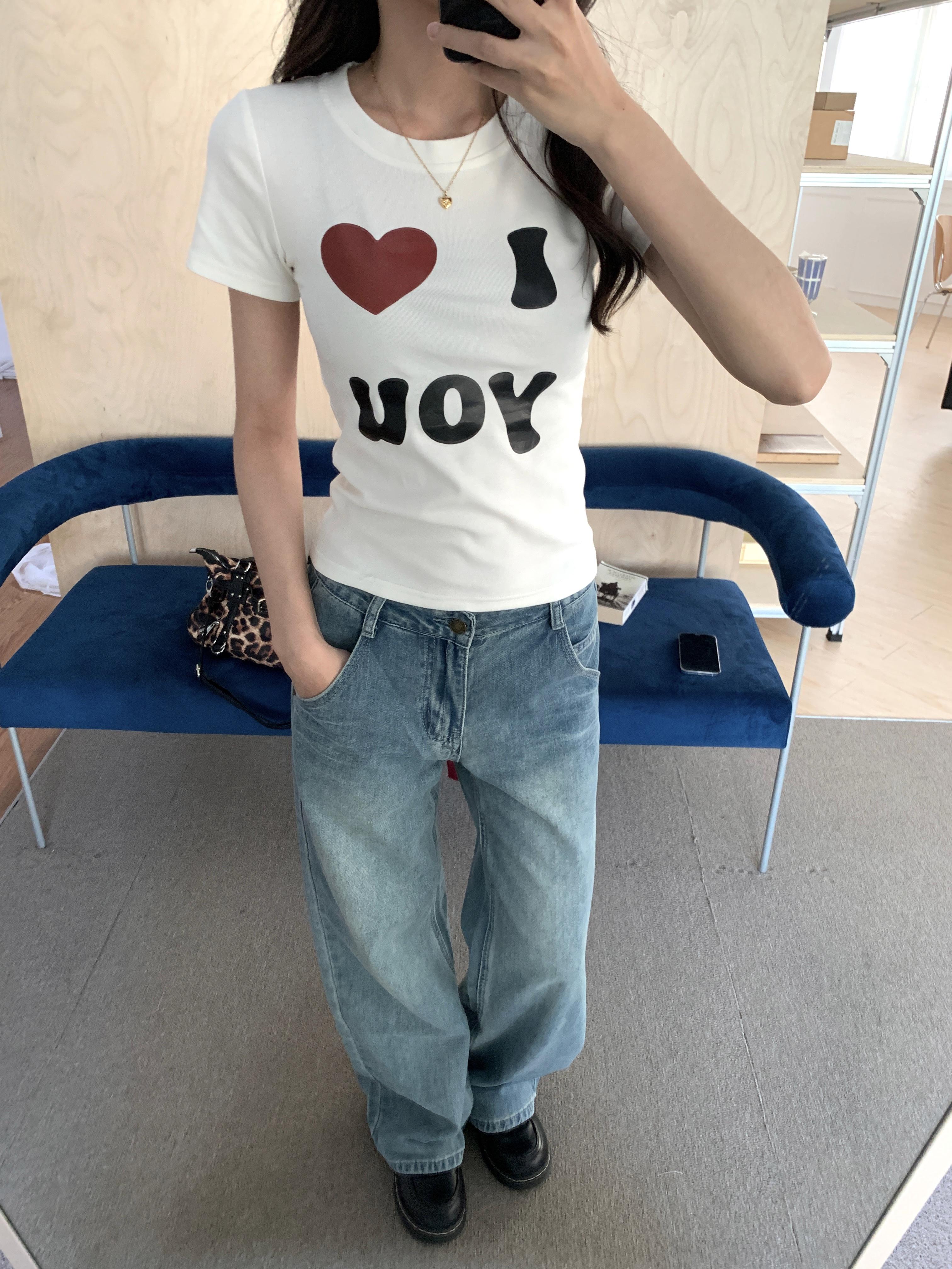 I love you短tee (white)(S/M/L)