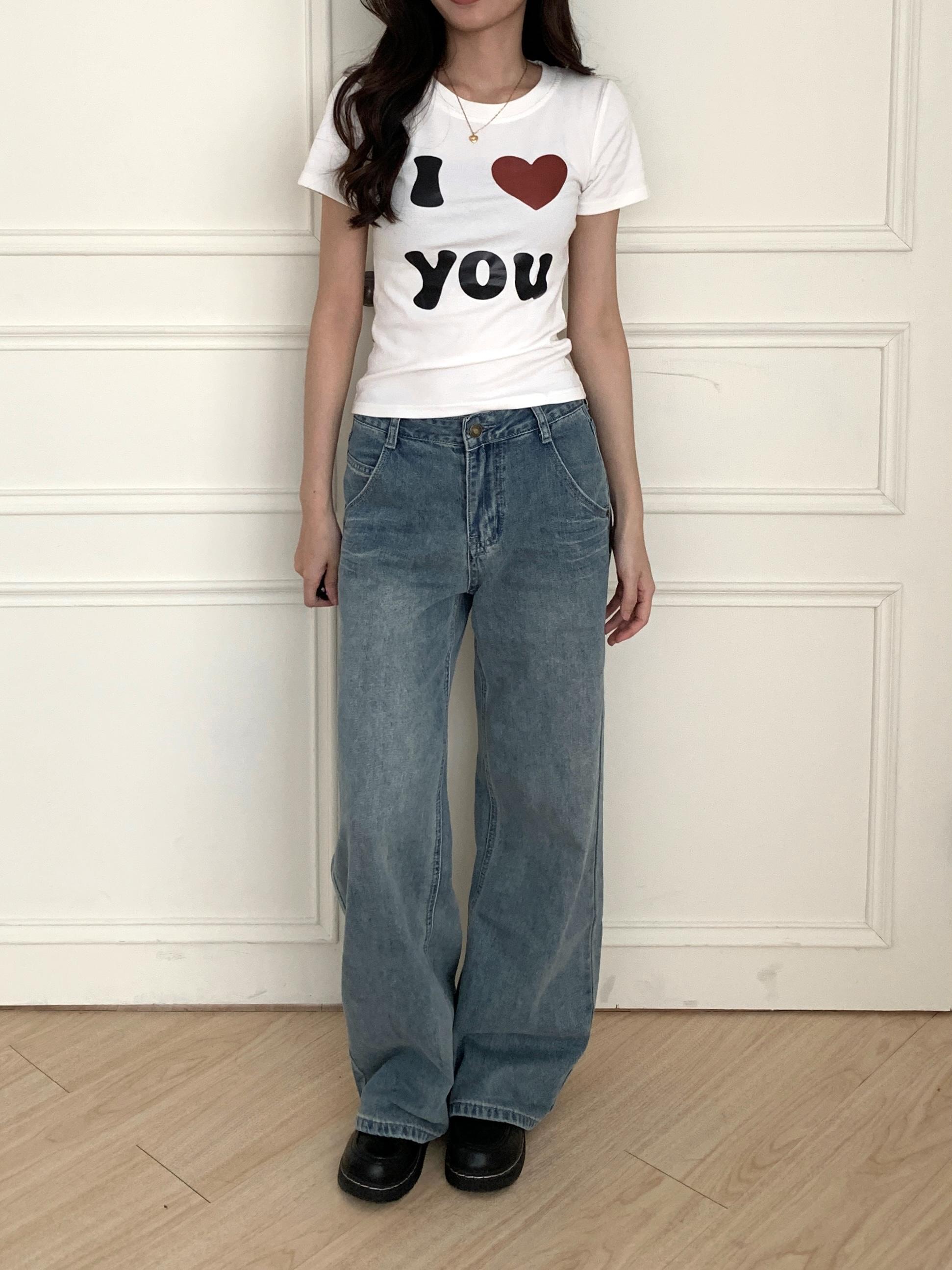 I love you短tee (white)(S/M/L)