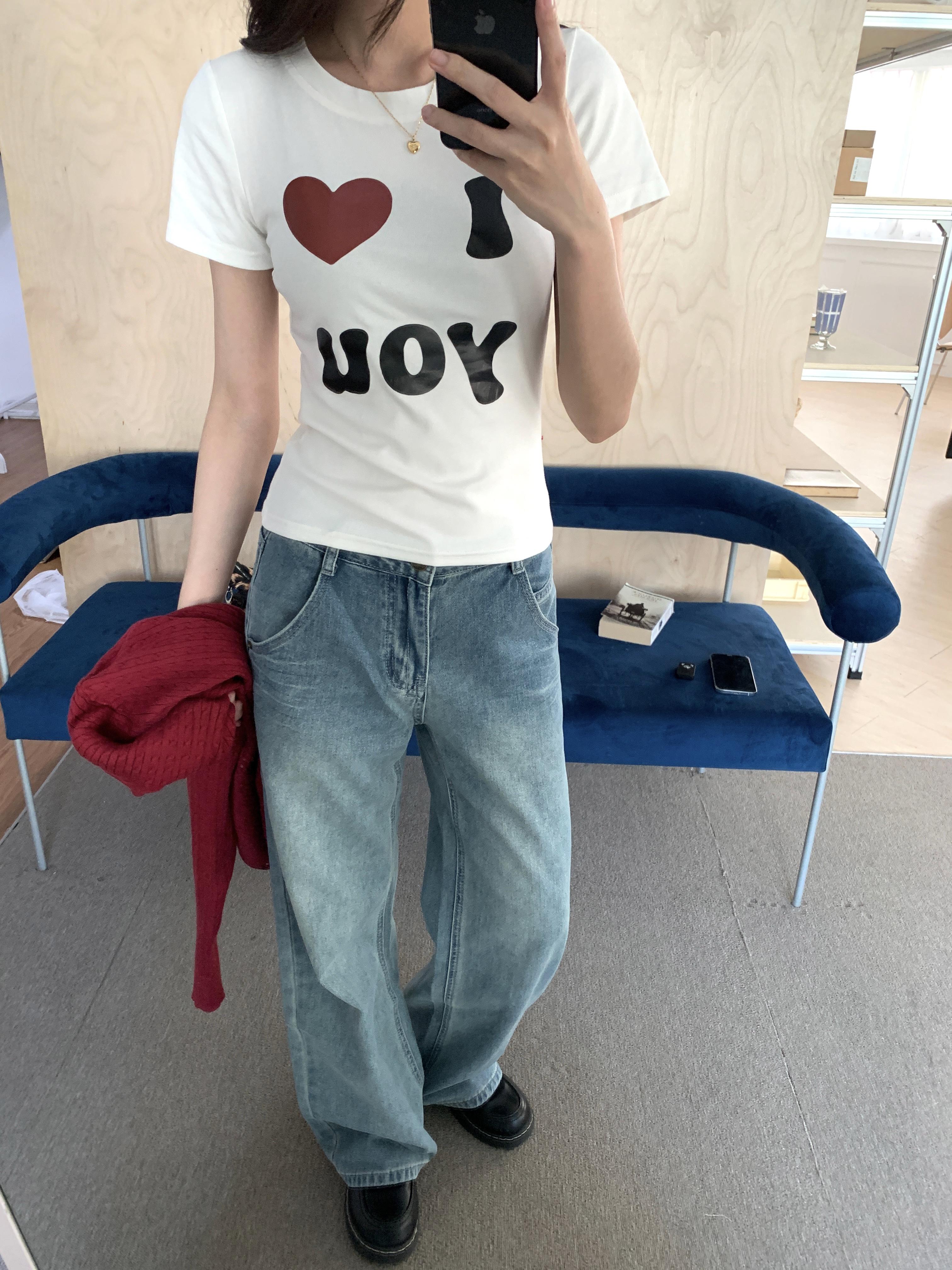 I love you短tee (white)(S/M/L)