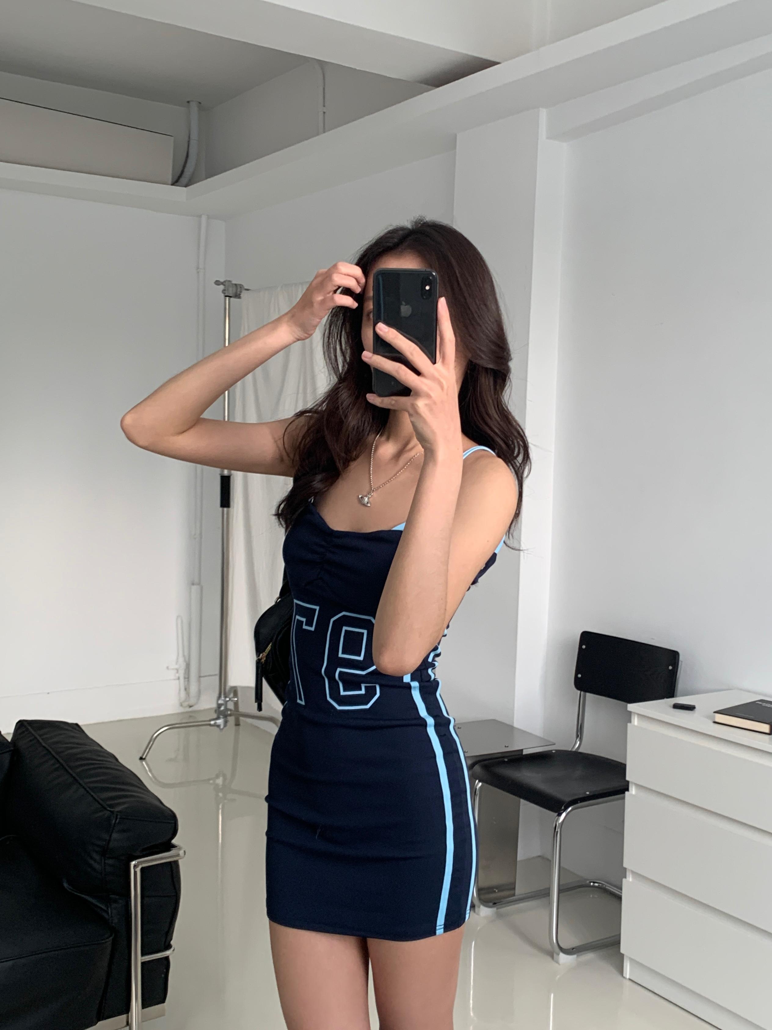 美式97修身連衣裙(blue)(S/M)