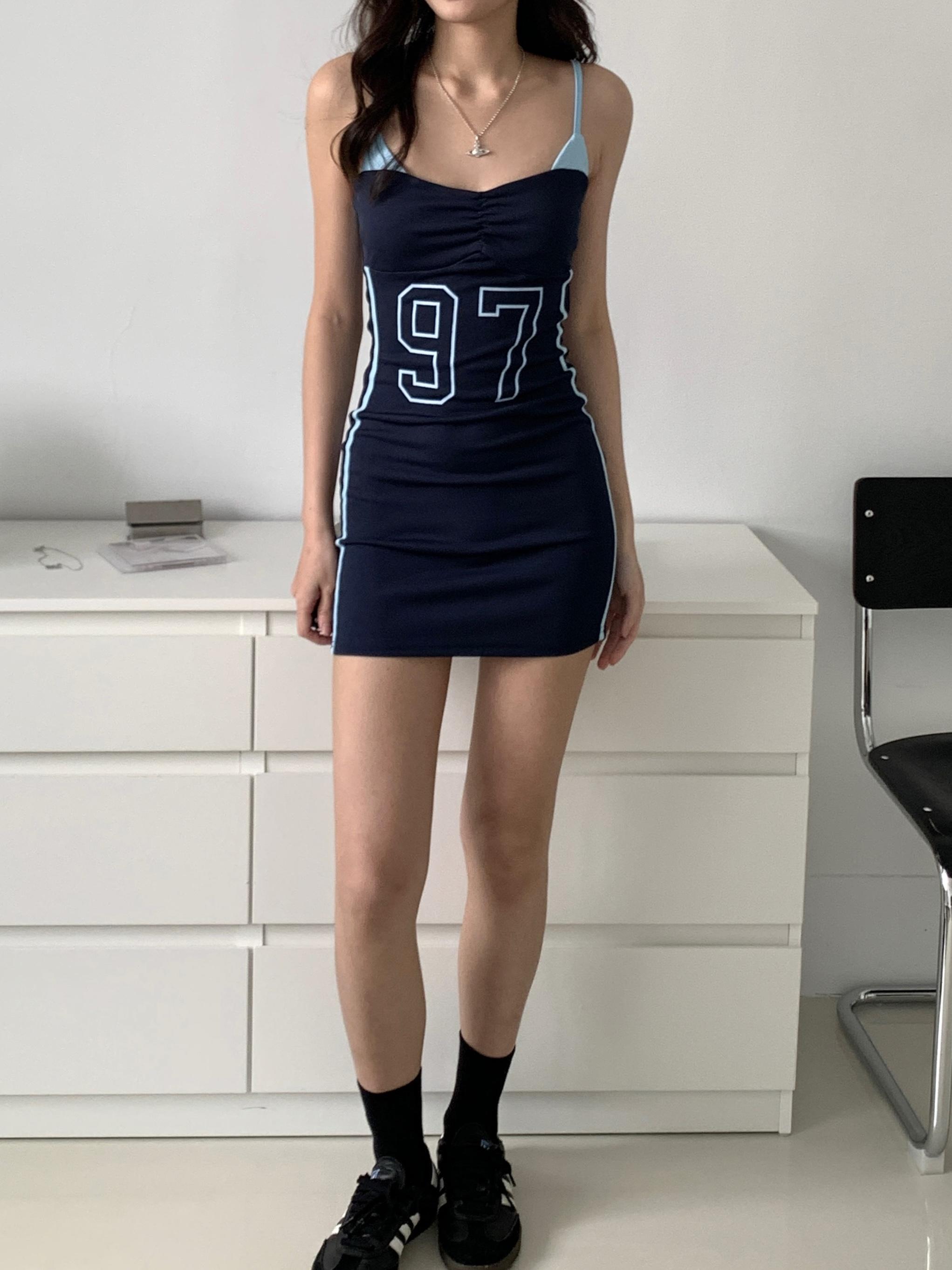美式97修身連衣裙(blue)(S/M)