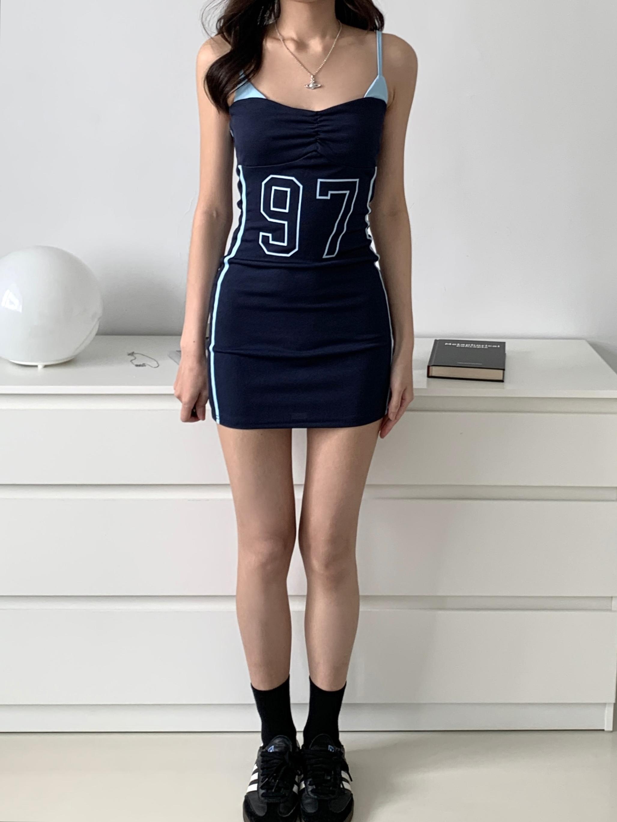 美式97修身連衣裙(blue)(S/M)