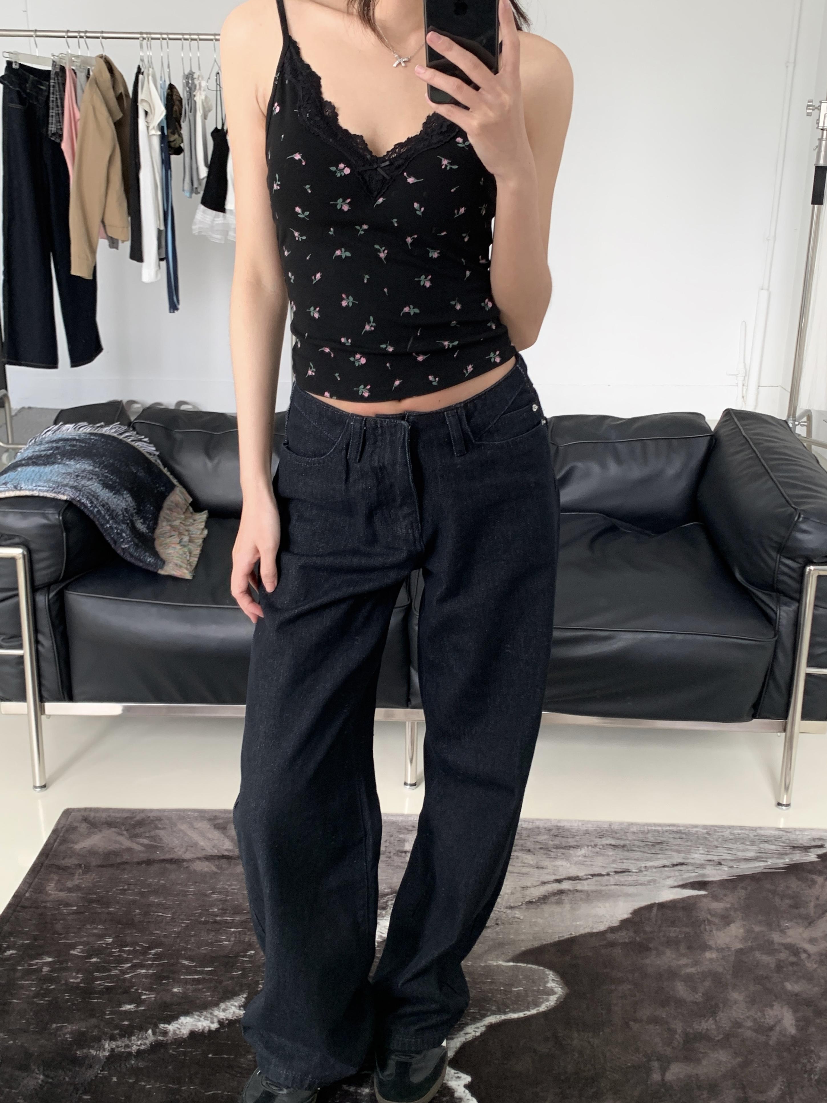 甜辣碎花蕾絲v領bra top(black)(S/M)