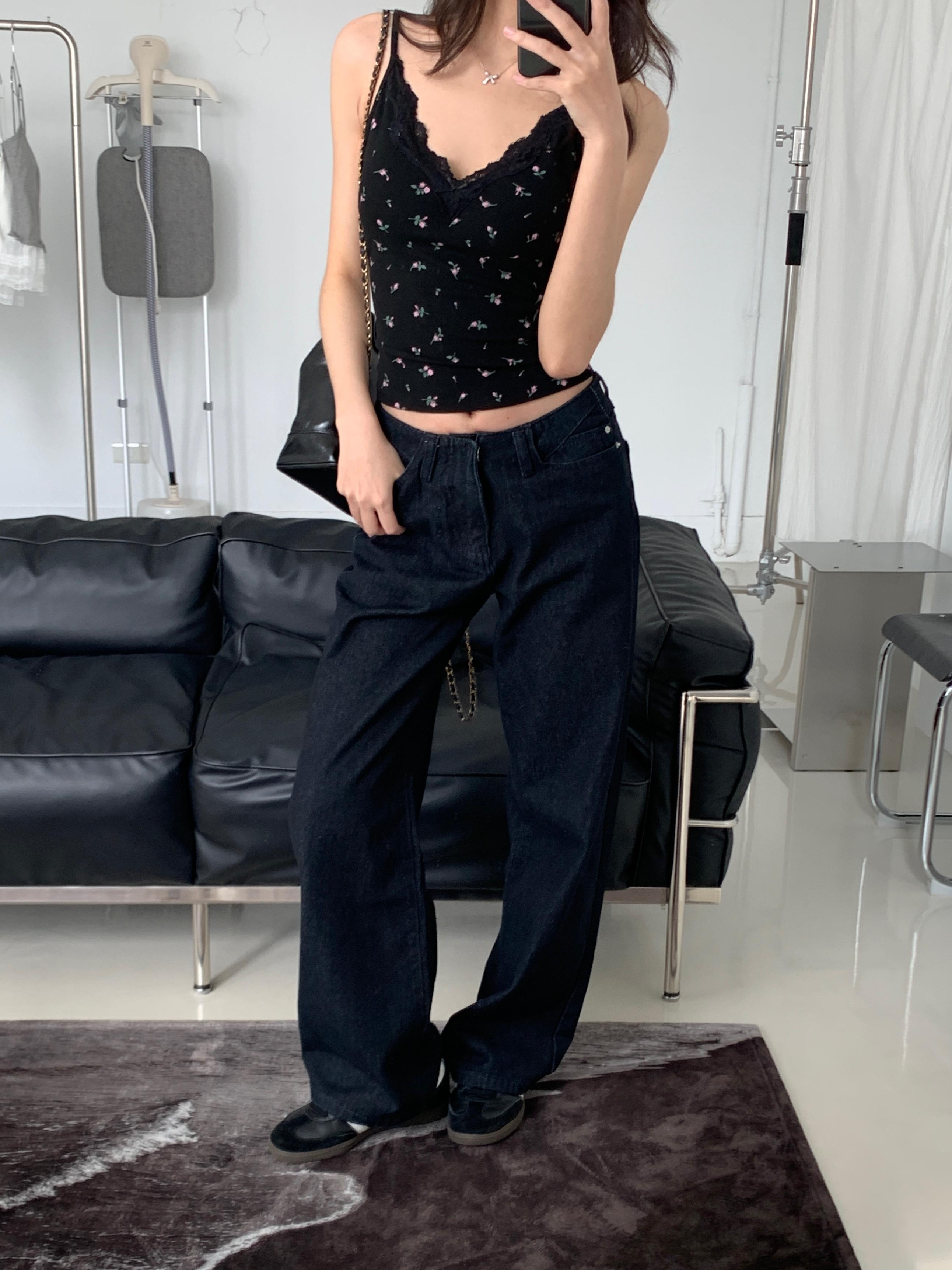 甜辣碎花蕾絲v領bra top(black)(S/M)