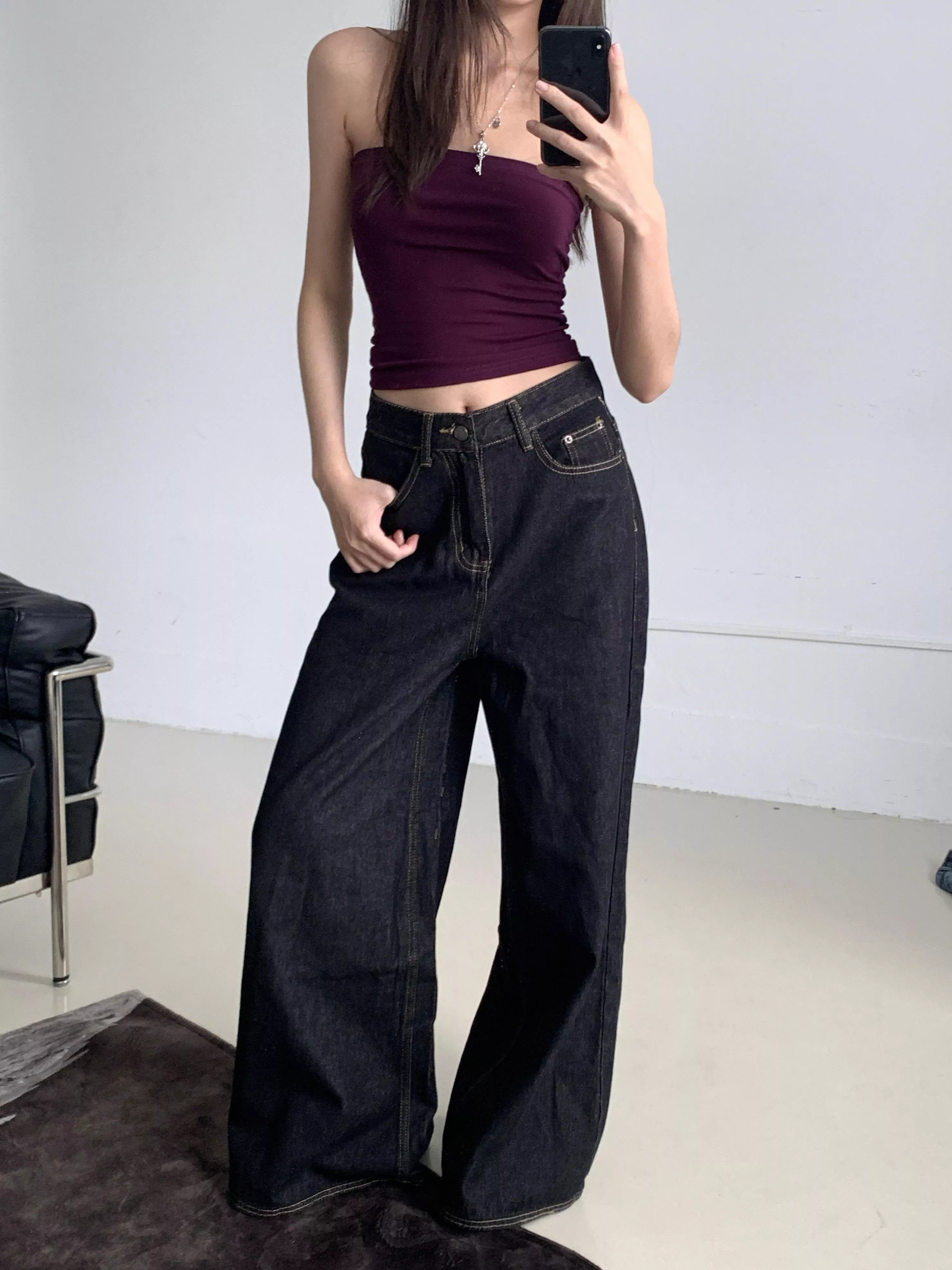 深葡萄紫平口背心 內搭(S/M/L)