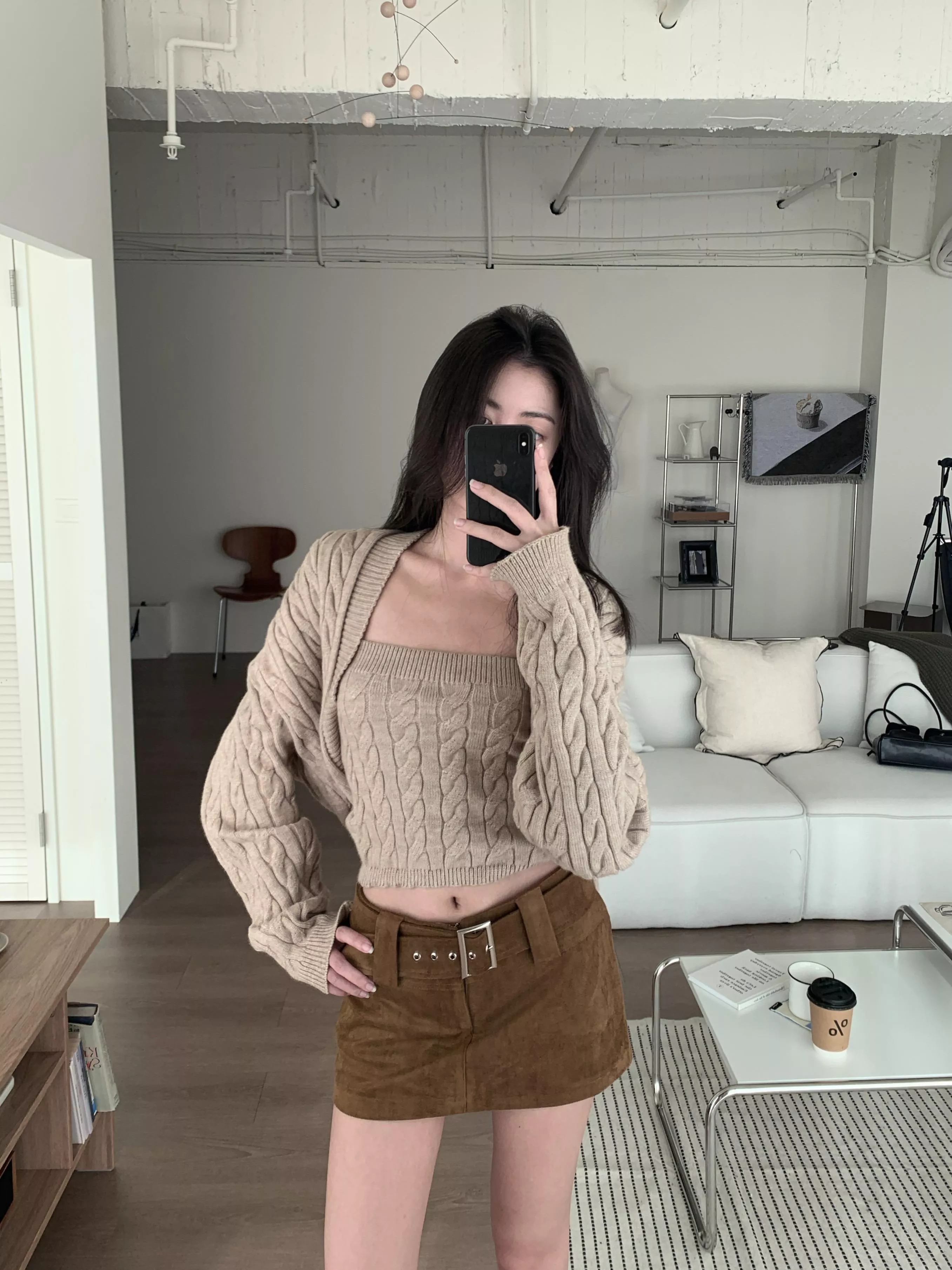 慵懶麻花平口兩件套(oatmeal)(F)