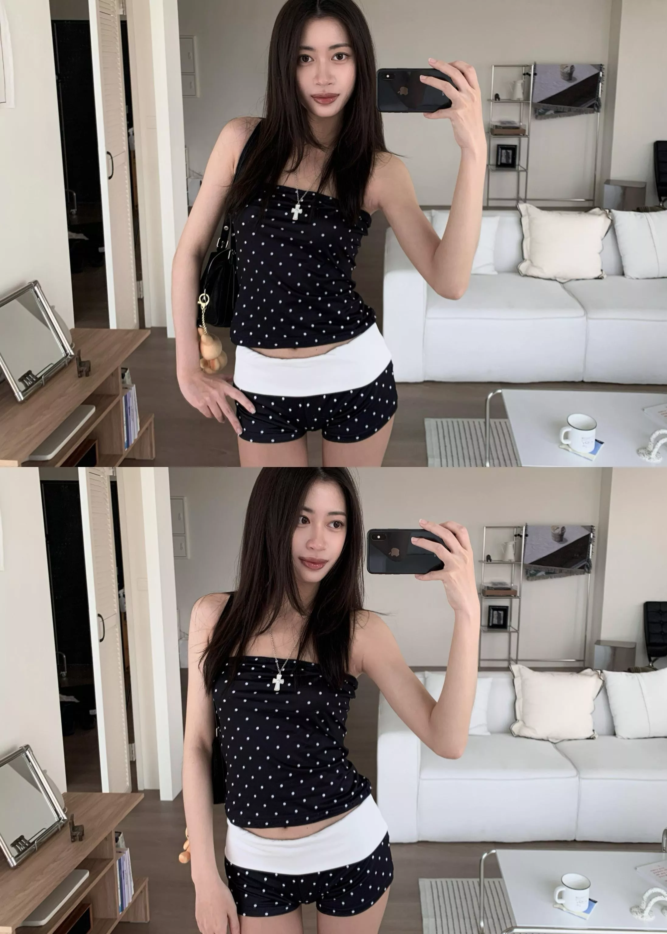 波點平口迷你短褲套裝(black)(S/M/L)