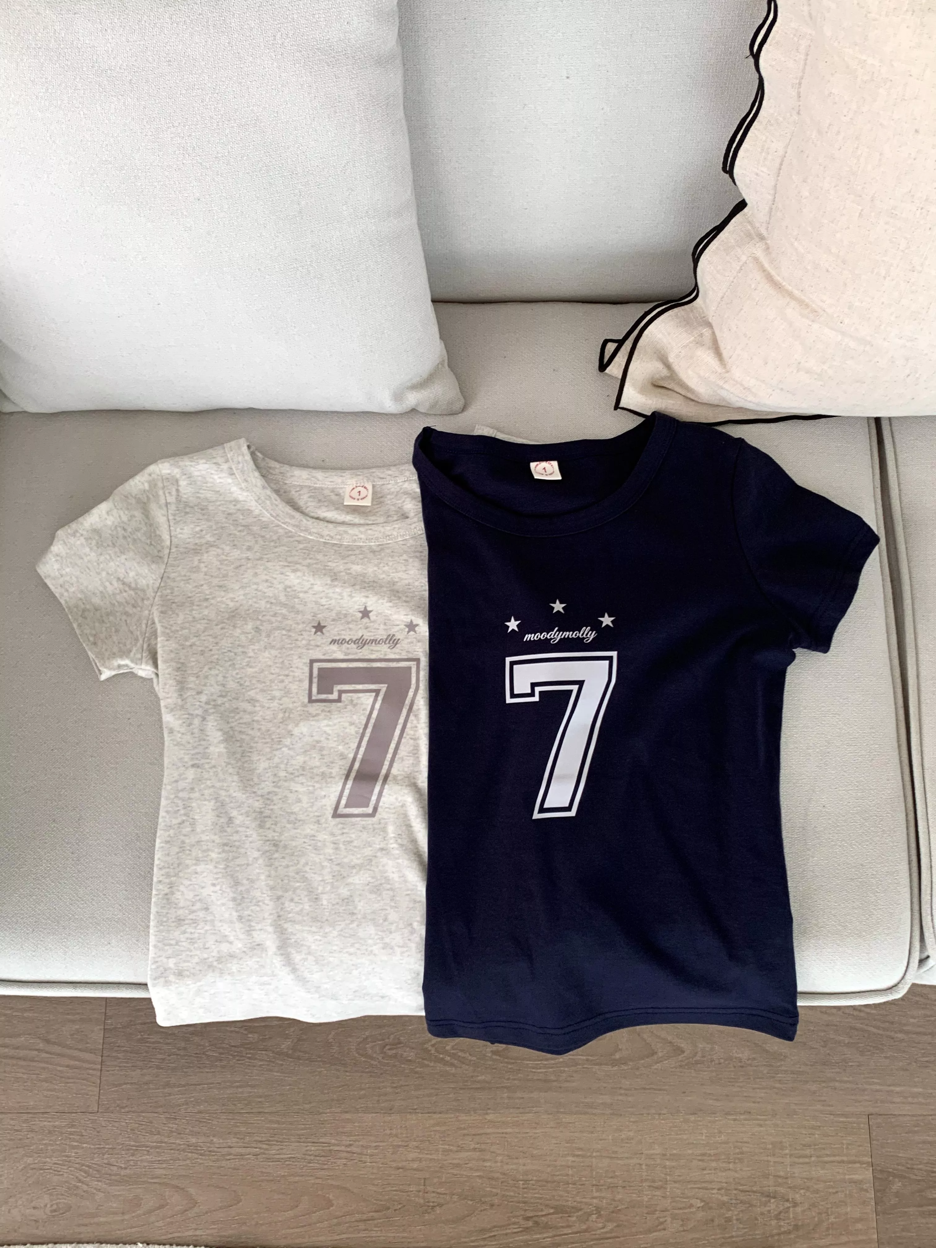 lucky 7星星短版tee(grey/navy)(S/M/L)