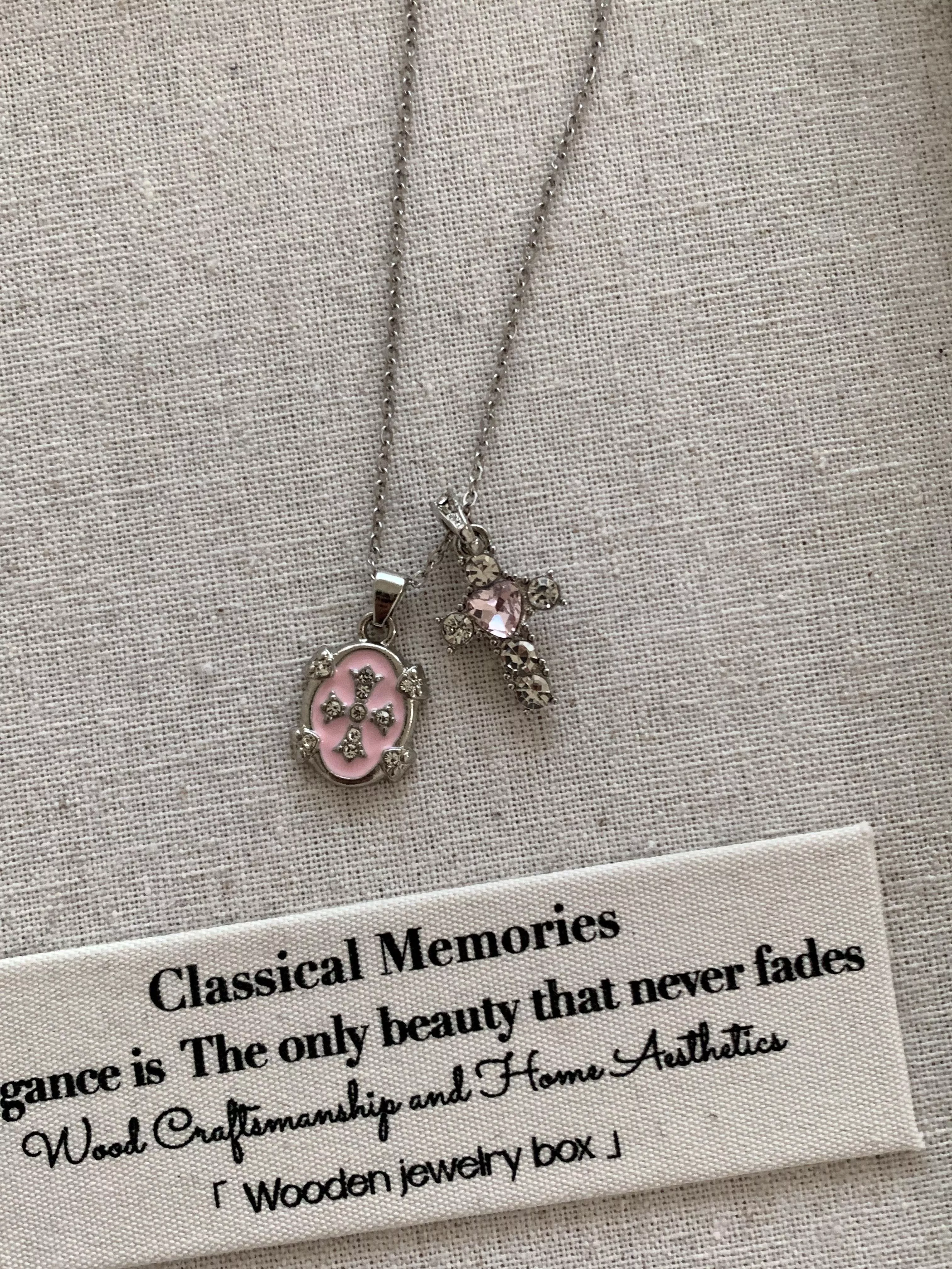 heart cross necklace(F)