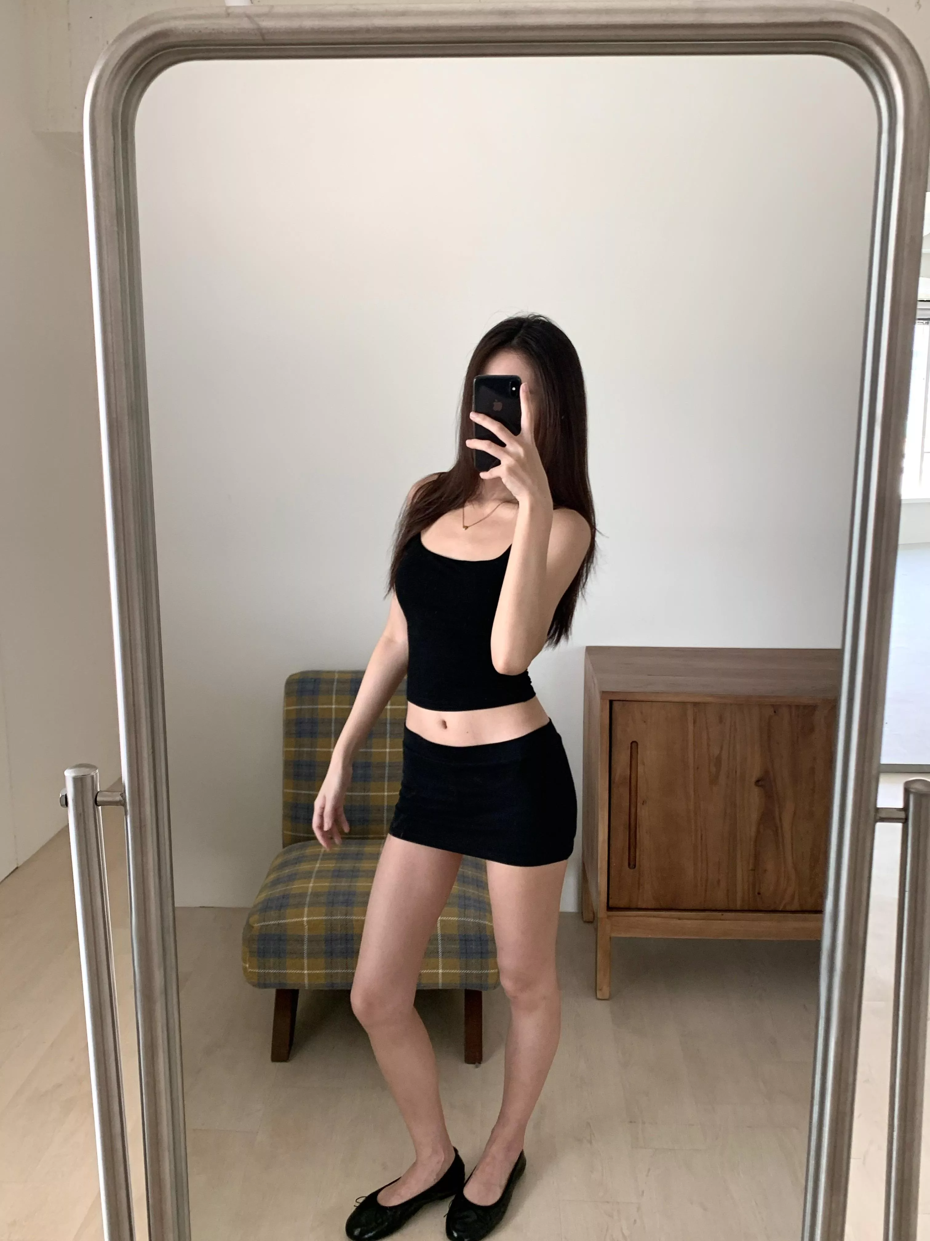 本期大推♡基本款低腰打底褲裙(black/navy)(S/M/L)