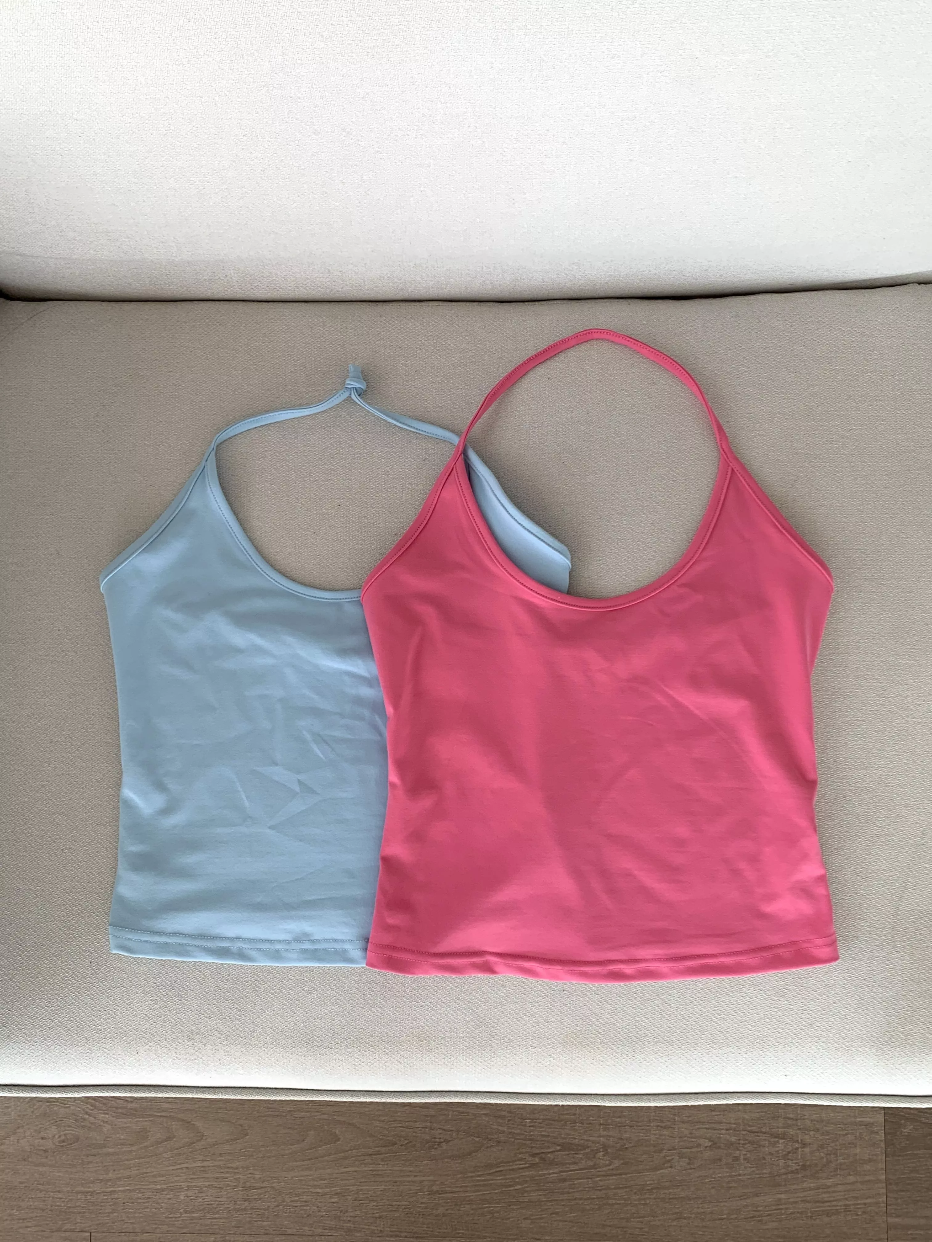 it girl掛脖背心(pink/blue)(S/M/L)