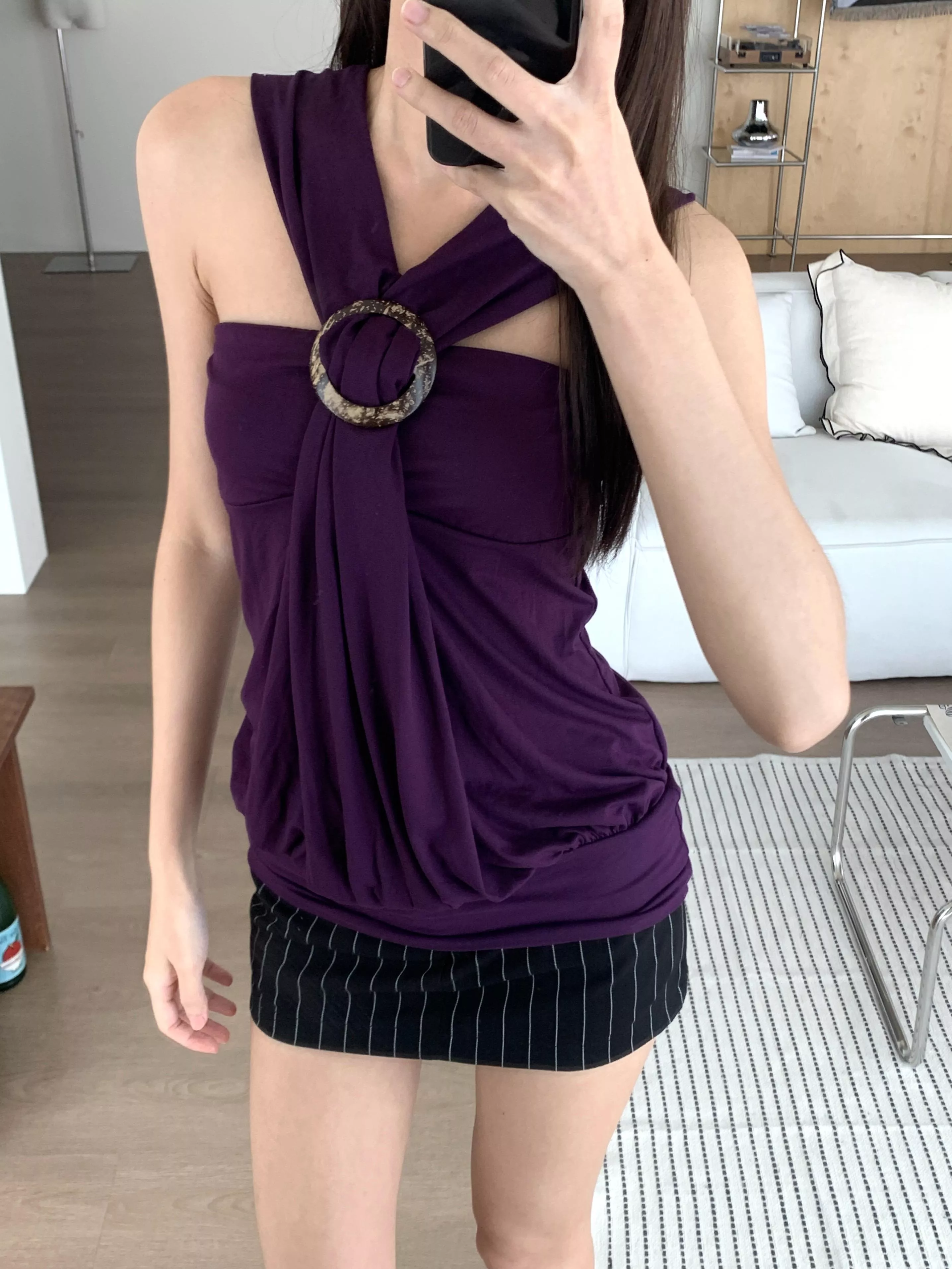 retro babe圓環掛脖背心(purple)(S/M/L)