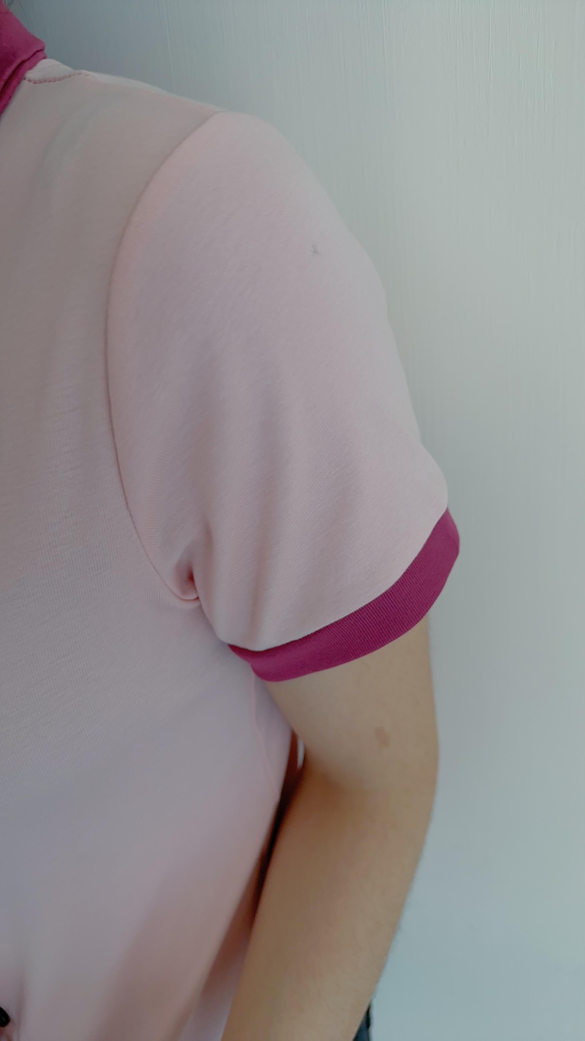 Polo領配色刺繡字母Tee