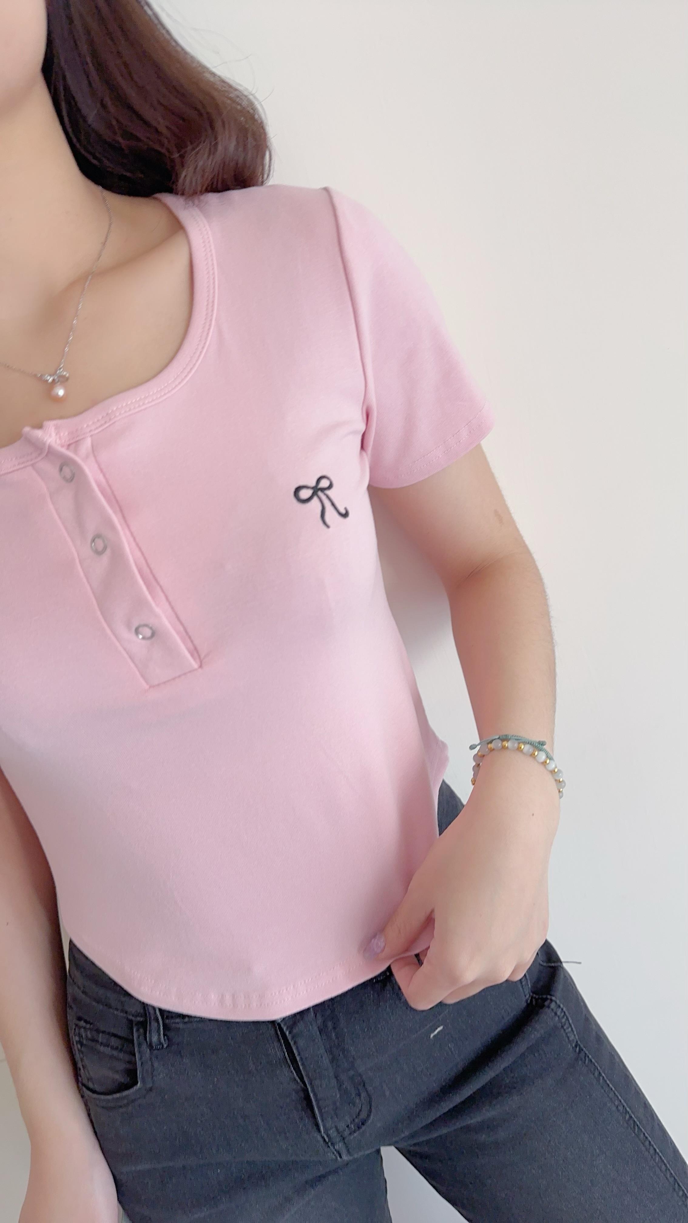 蝴蝶結開釦Tee