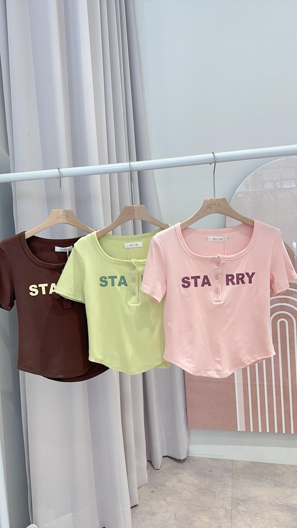 Sta配色字母修身Tee