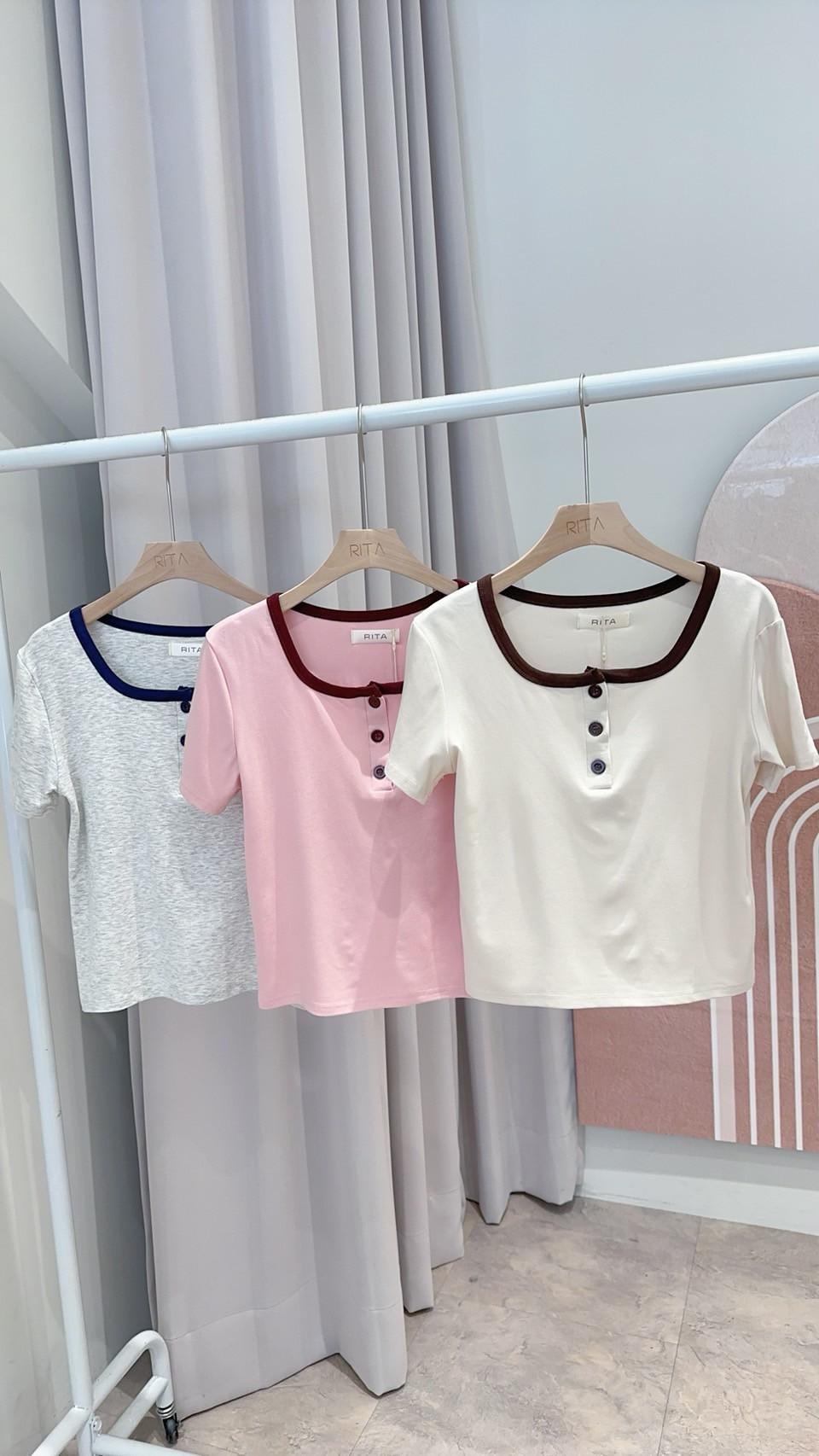 滾邊排扣造型Tee