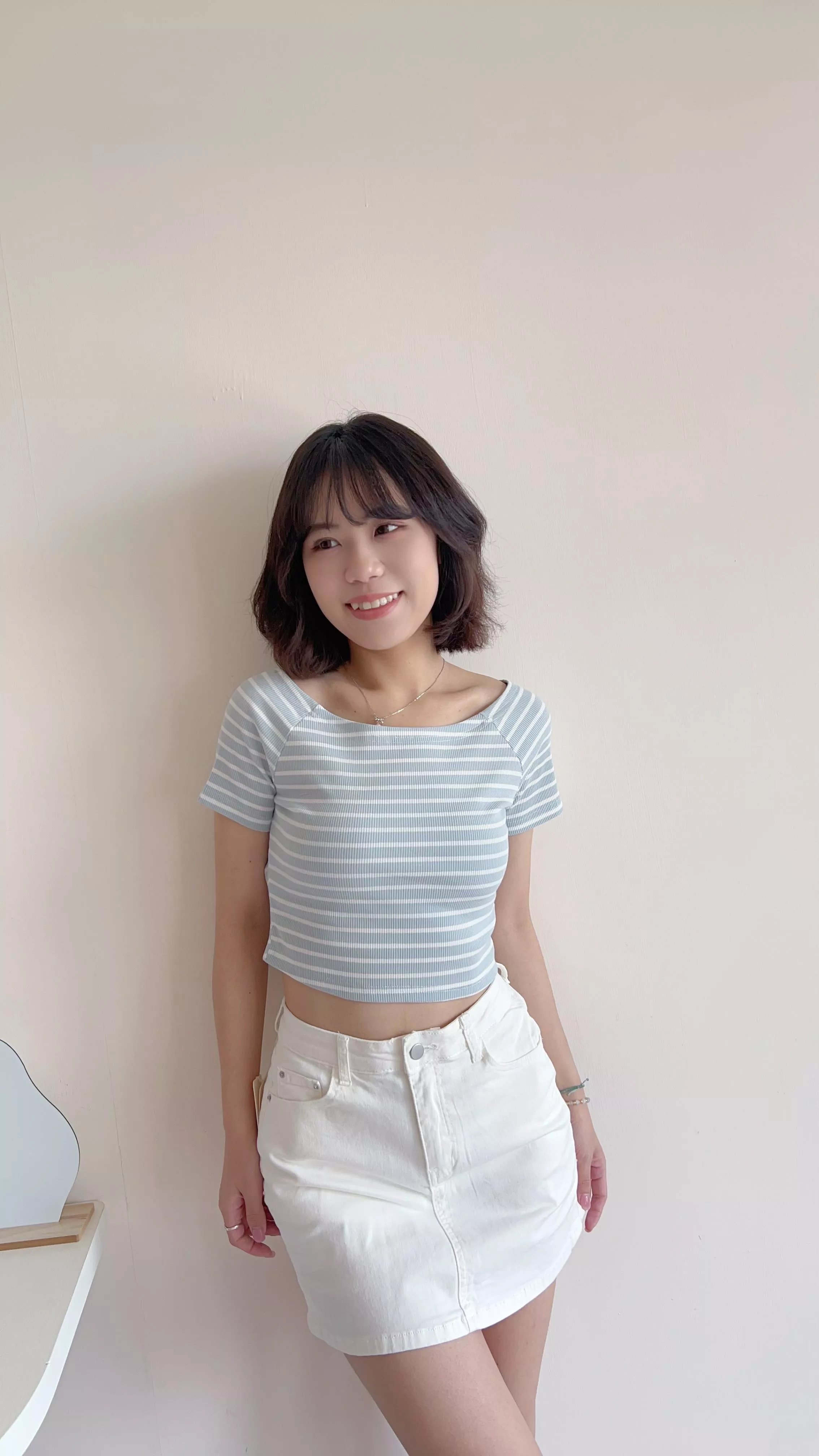 側開彈性牛仔短裙